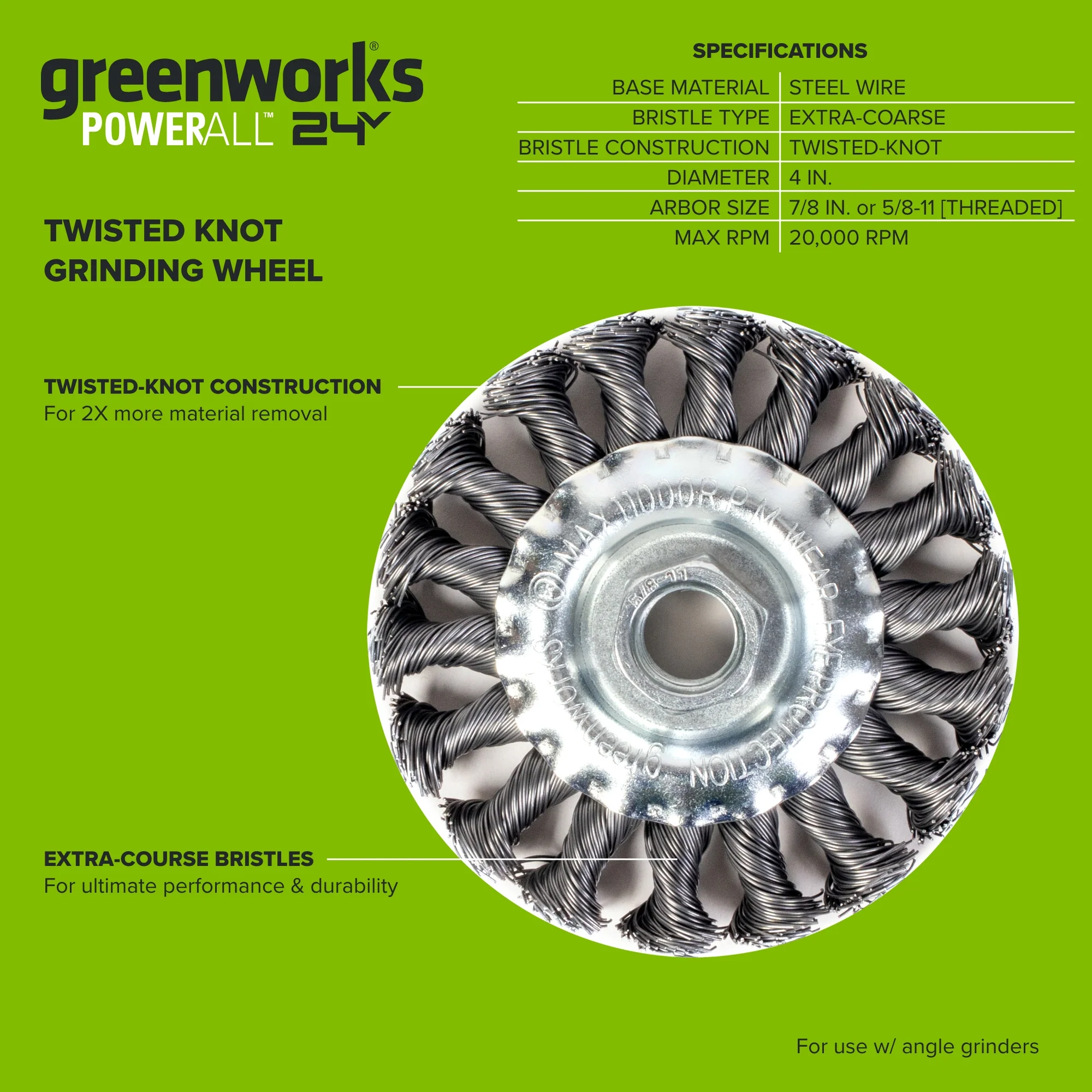 1-PC 4" Twisted Knot Grinding Wheel - Image 3