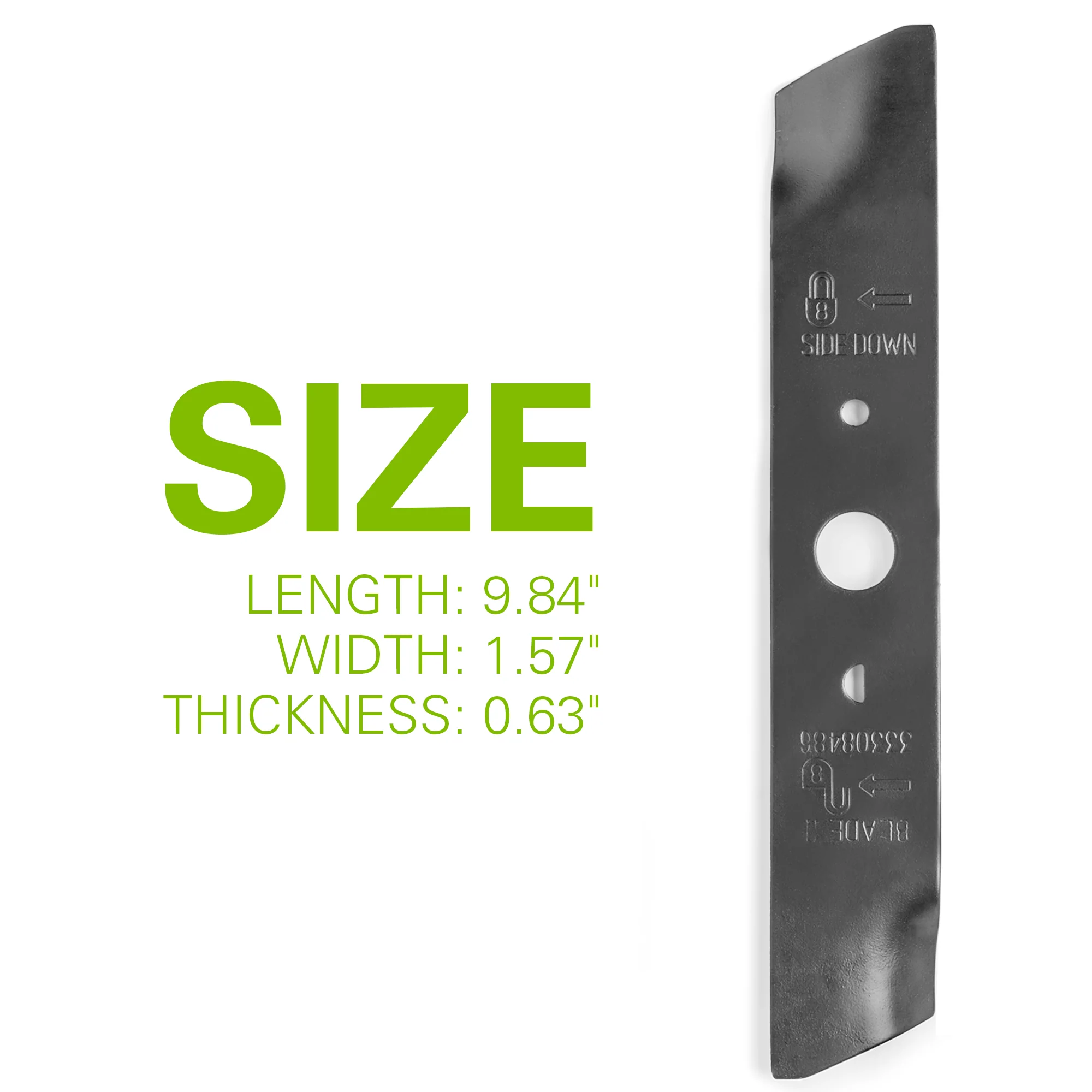10" Replacement Lawn Mower Dual Blades for 25302 - Image 2