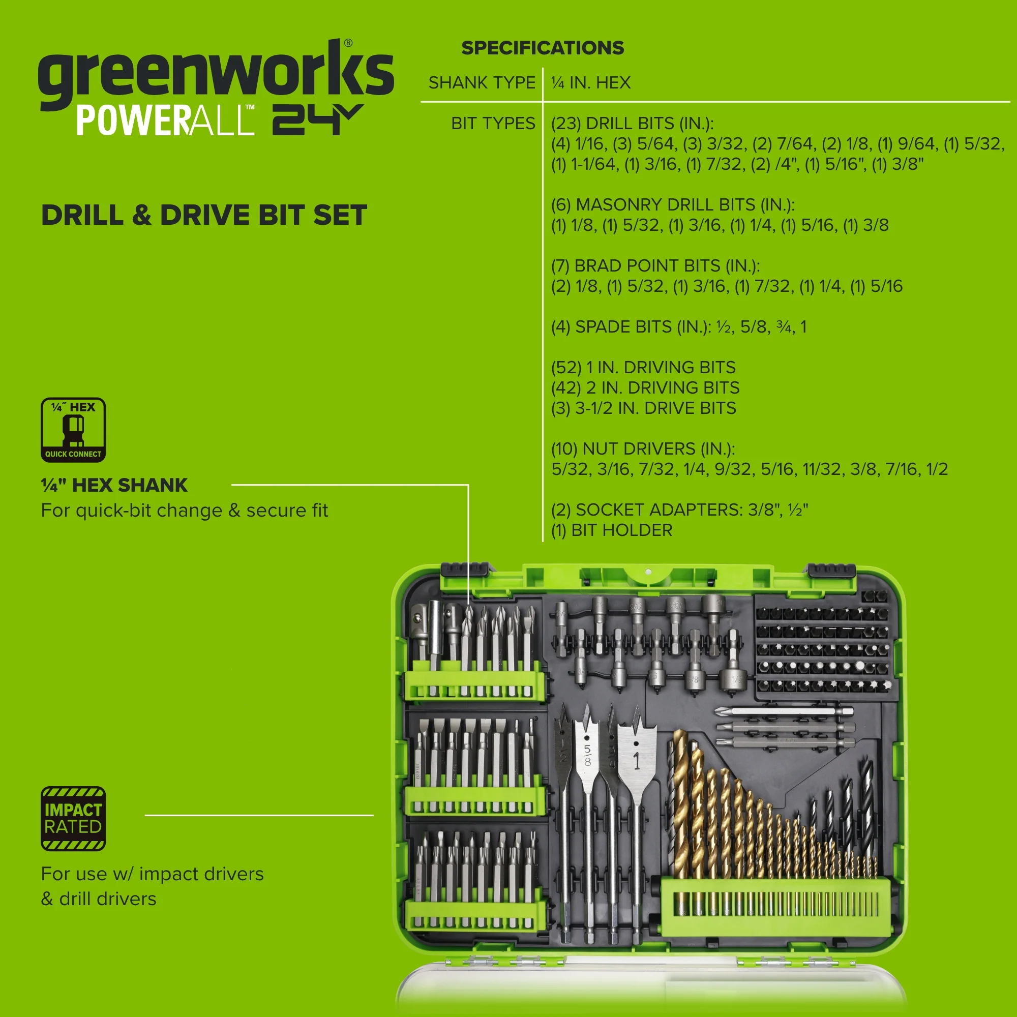 150-PC Assorted Drill and Drill Bit Set Wood Metal w/PVC Storage Case - Image 3