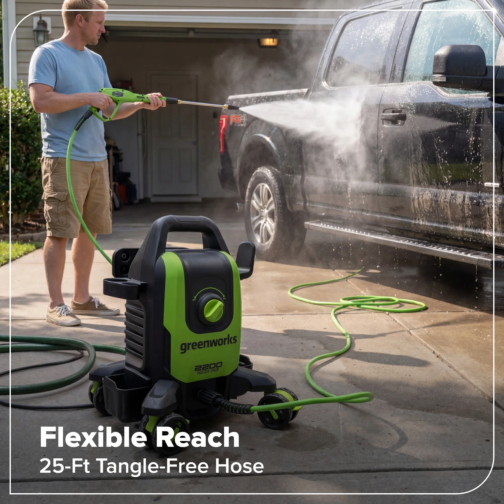 2200-PSI 1.2 GPM Four-Weel Electric Pressure Washer with 5 Nozzles & Detergent Tank - Image 13