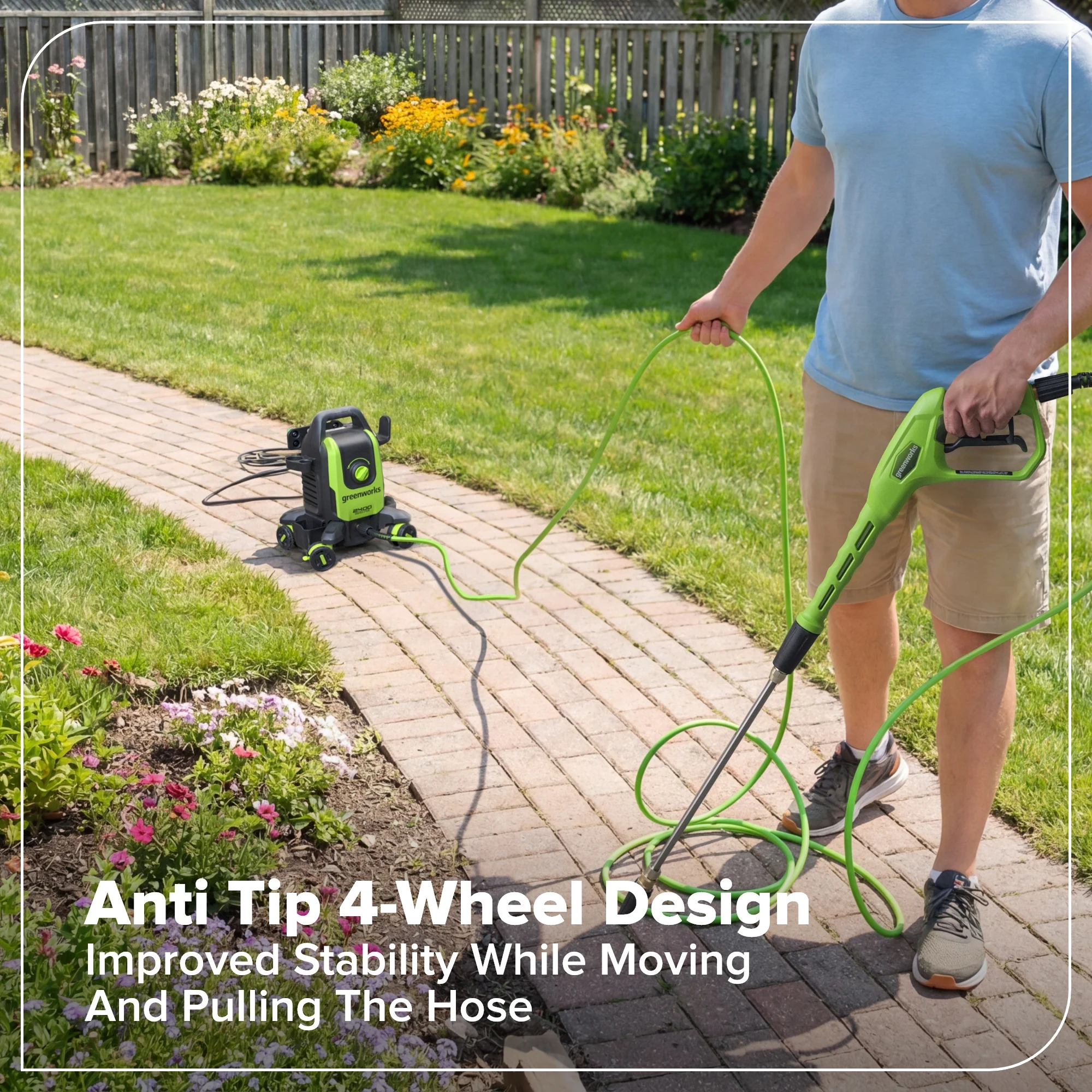 2400-PSI Brushless 1.2 GPM Four-Weel Electric Pressure Washer - Image 14