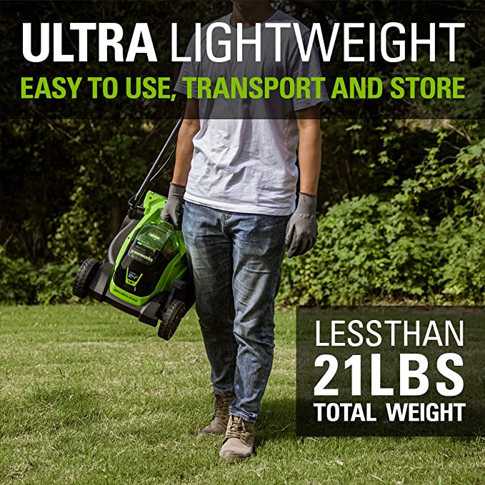 24V 13" Cordless Battery BL Push Lawn Mower: 4.0 Ah Battery and Charger, LM1312 - Image 5