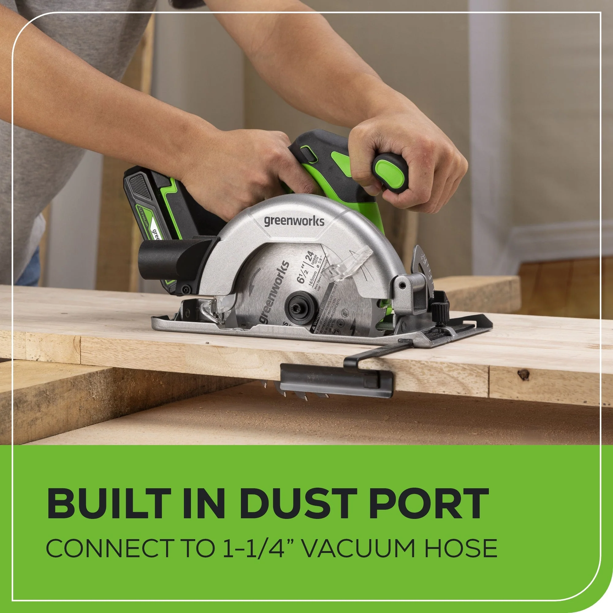 24V Cordless Battery 6.5'' Circular Saw: 2.0 Ah Battery and Charger - Image 5