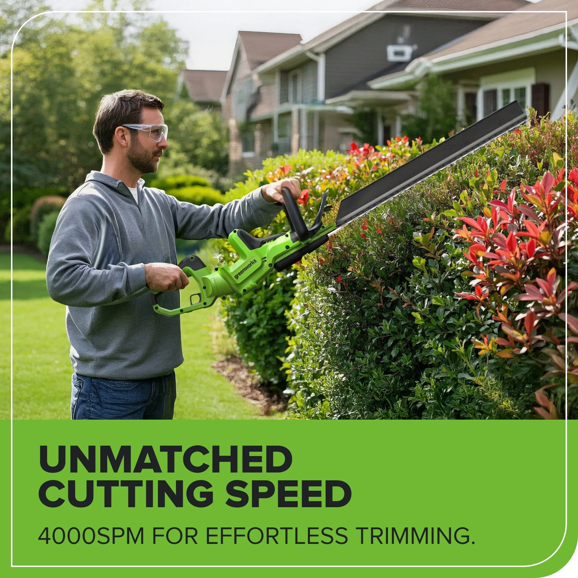 24V 24" Cordless Battery Hedge Trimmer: 2.0 Ah Battery and 2A Charger - Image 5