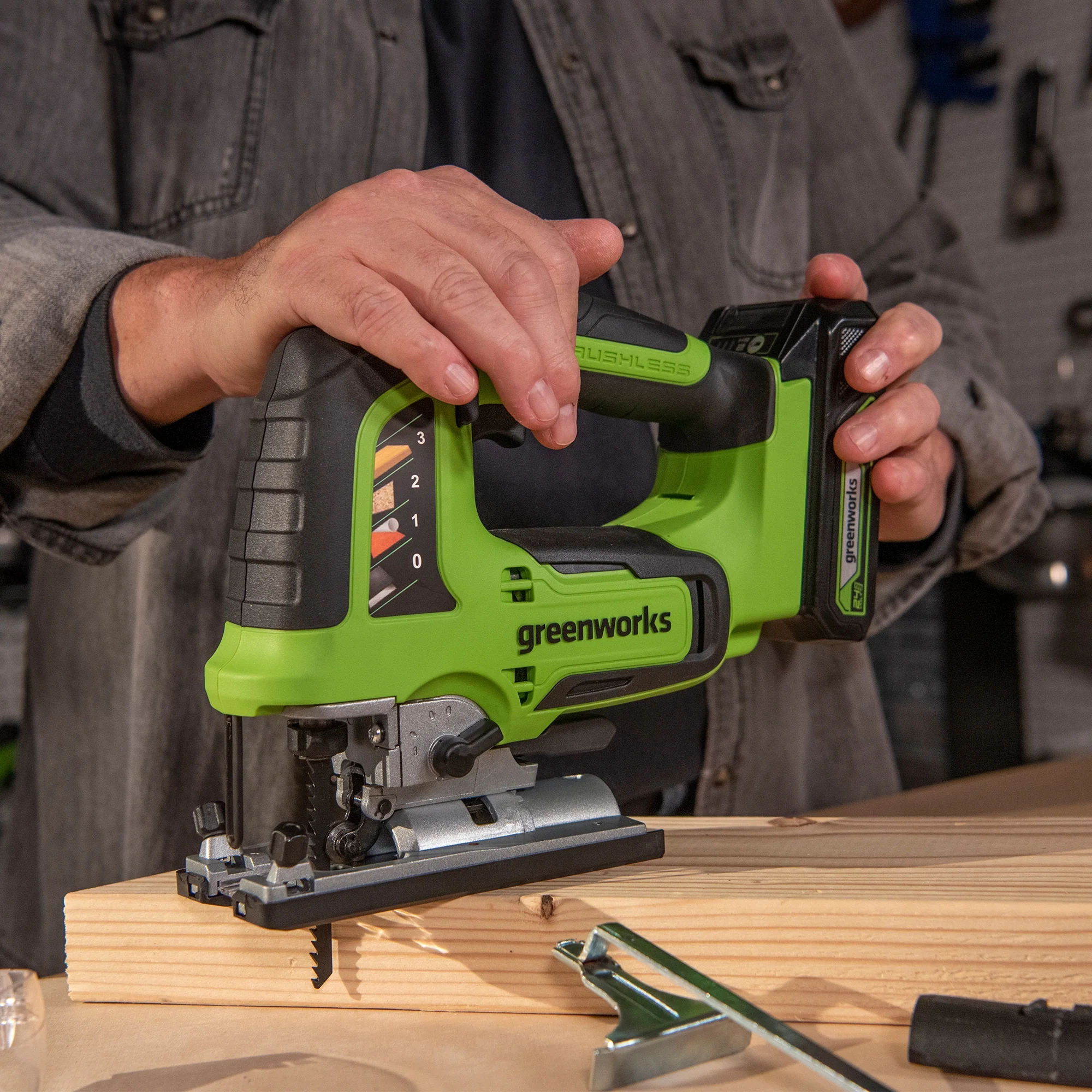 24V PowerAll Jigsaw with Blade, Dust Port Adapter, and Tube Adapter - Image 3