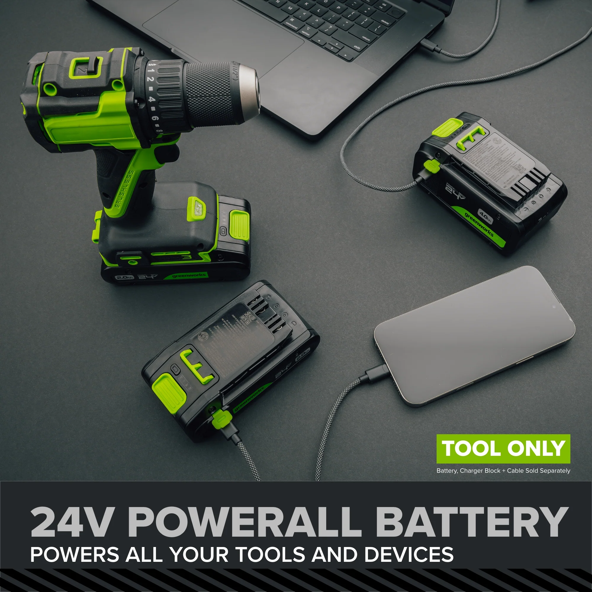 24V PowerAll Pro 400 ft-lb Breakaway Torque 3/8" Impact Wrench, Tool Only - Image 17