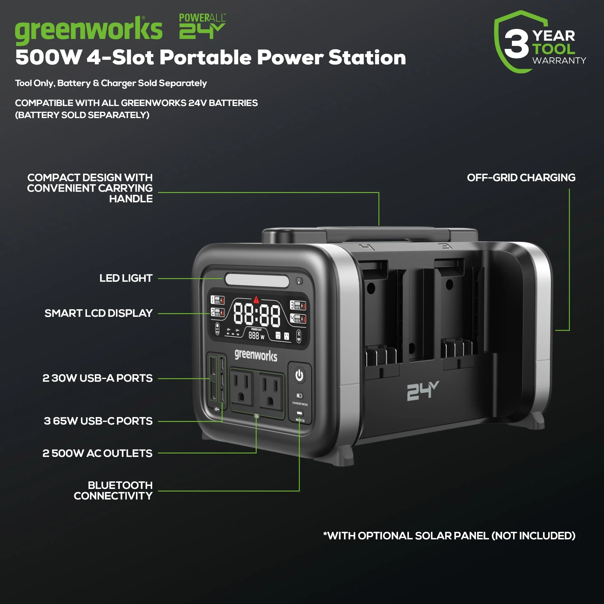 24V 500W Portable Power Station (Tool Only) - Image 14