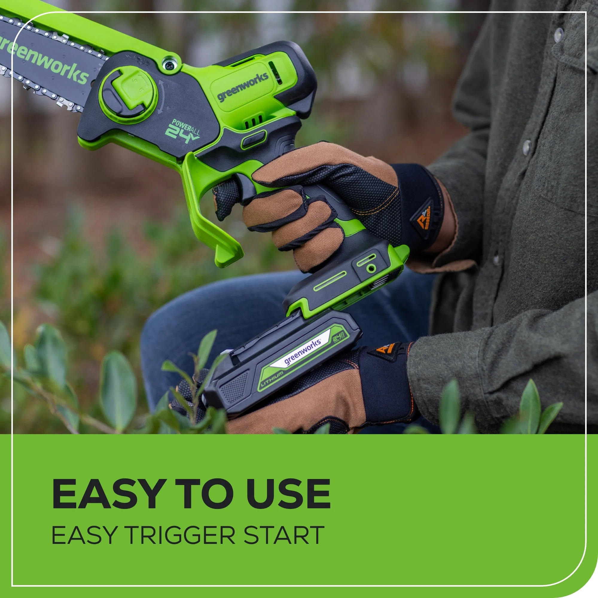 24V 6" Cordless Battery Brushless Pruner Saw: 2.0 Ah Battery and Charger - Image 6