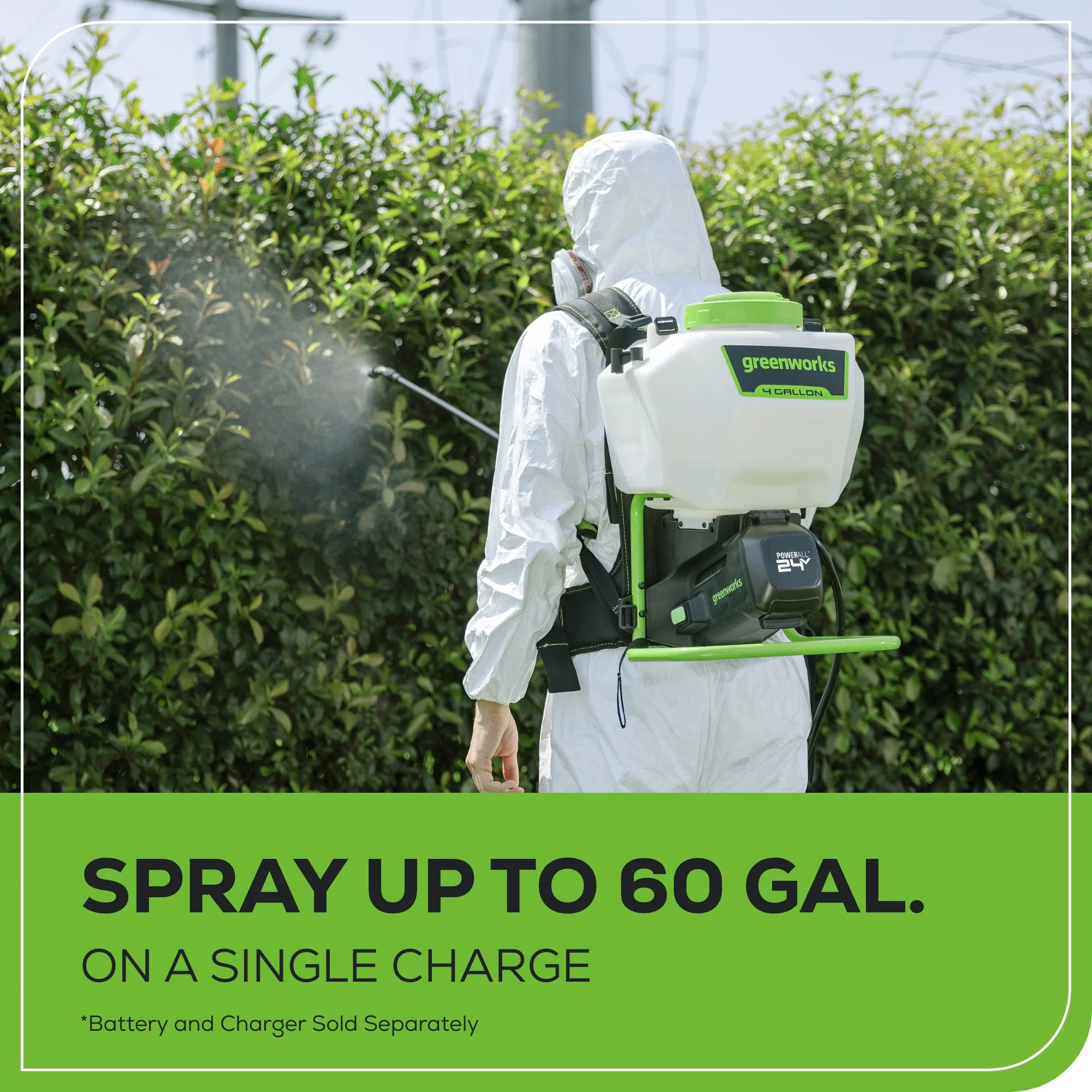 24V Cordless Battery Backpack Sprayer (Tool Only) - Image 4
