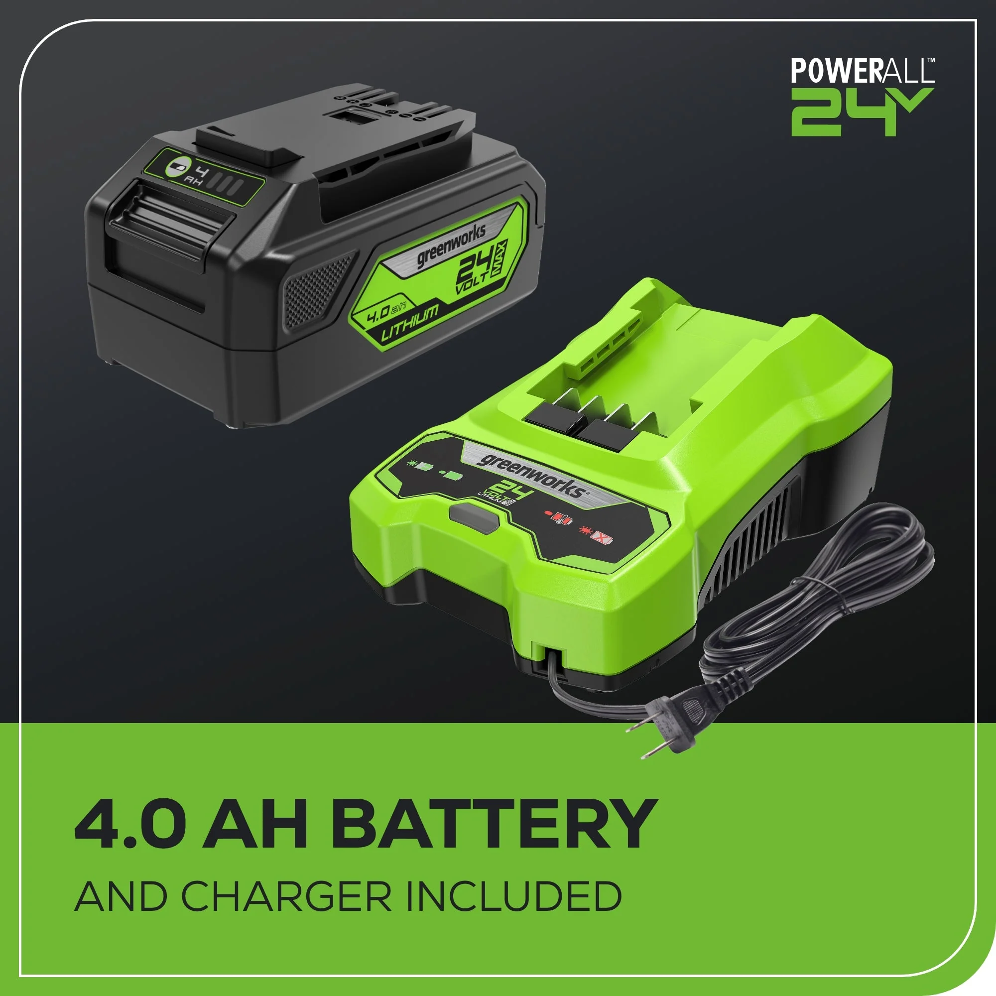 24V 12" Cordless Battery Chainsaw: 4.0 Ah USB Battery and Charger - Image 11