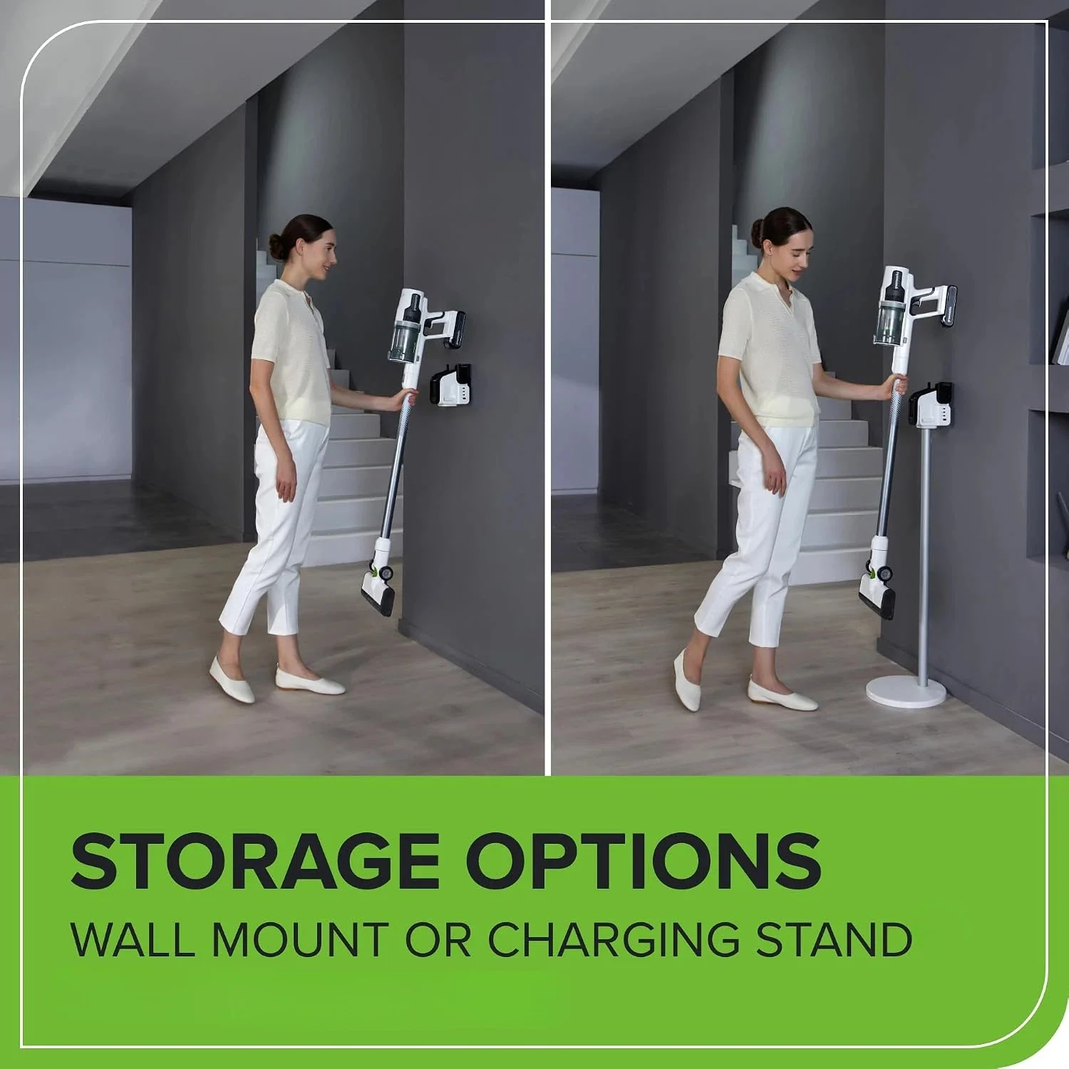 24V Cordless Battery White Stick Vacuum 3-in-1 Bundle: (2) 4.0 Ah USB Batteries and Charging Stand - Image 6