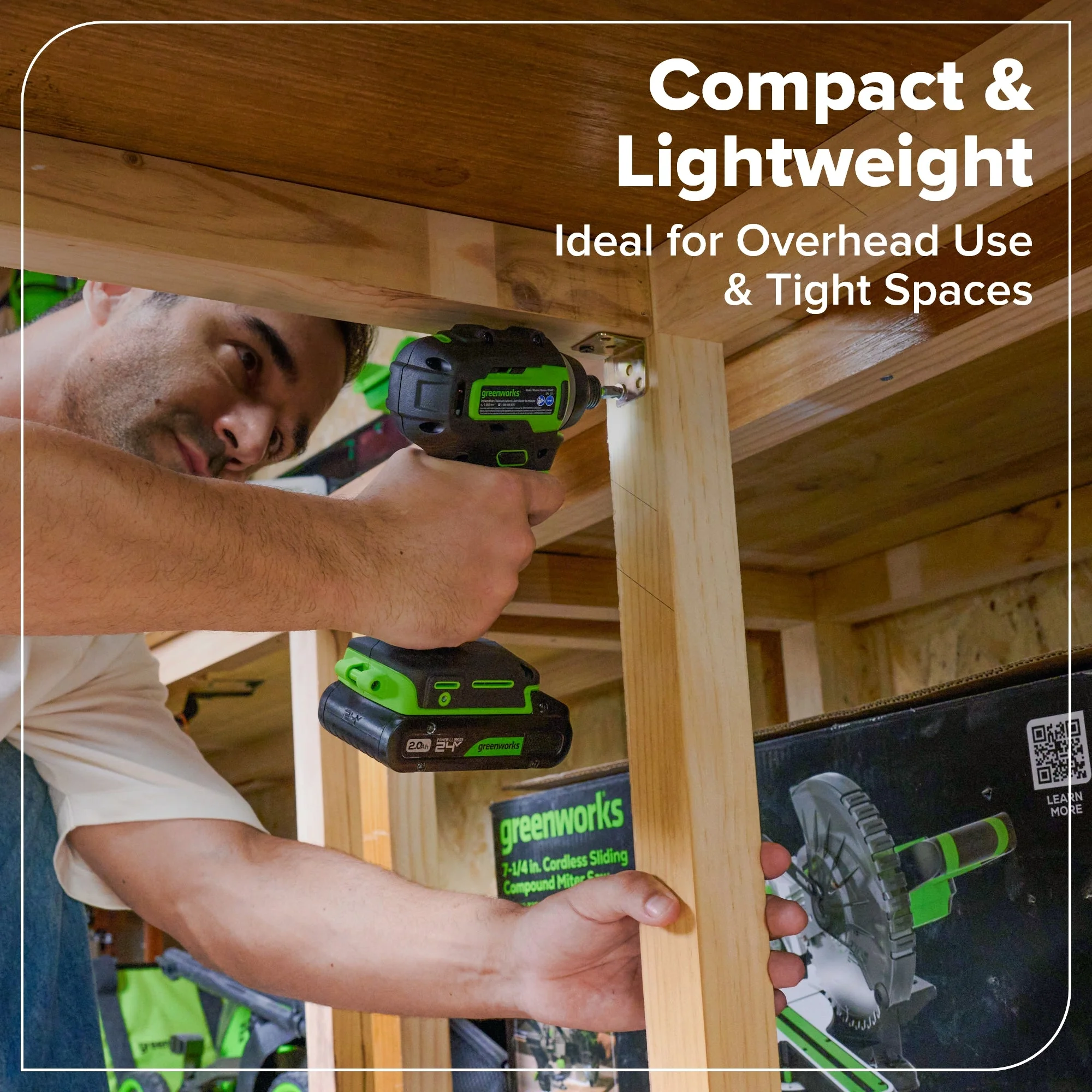 24V Brushless Power Tool 5PC Combo Kit, (1) 4.0 Ah and (1) 2.0 Ah USB-C Batteries and Charger - Image 14