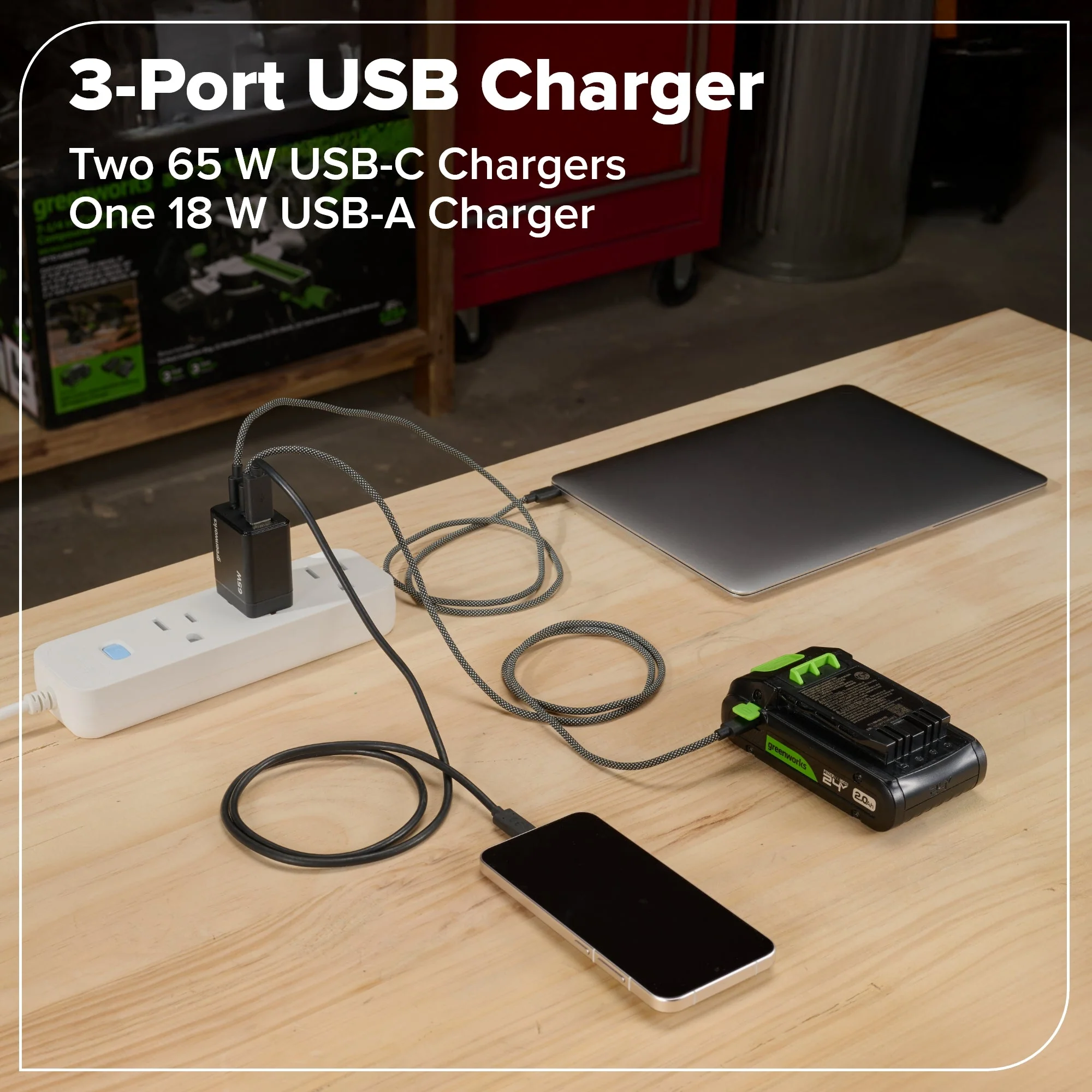 24V Brushless Power Tool 5PC Combo Kit, (1) 4.0 Ah and (1) 2.0 Ah USB-C Batteries and Charger - Image 26