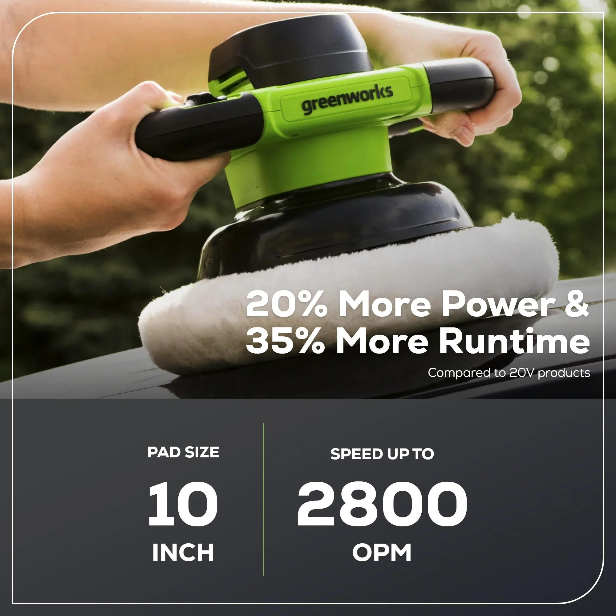 24V 10" Cordless Battery Buffer and Polisher (Tool Only) - Image 3