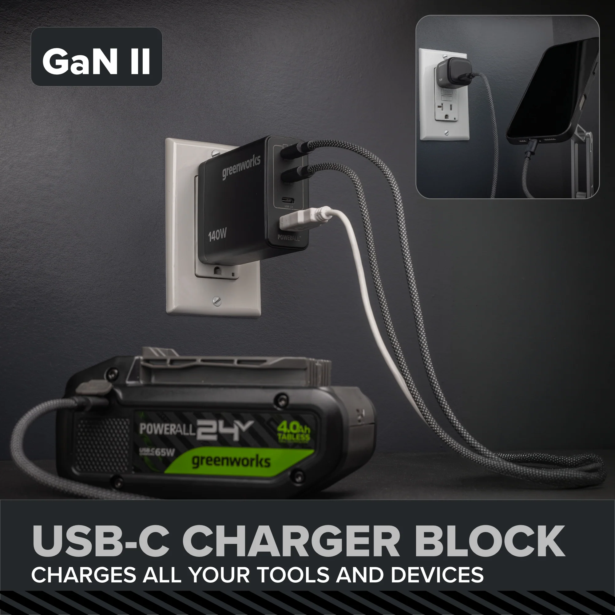 24V PowerAll Pro 1/2" 530 in-lb Drill Driver, with 2.0 Ah USB-C Battery, 30W USB-C Charger Block, 3' 100W USB-C Cable - Image 19