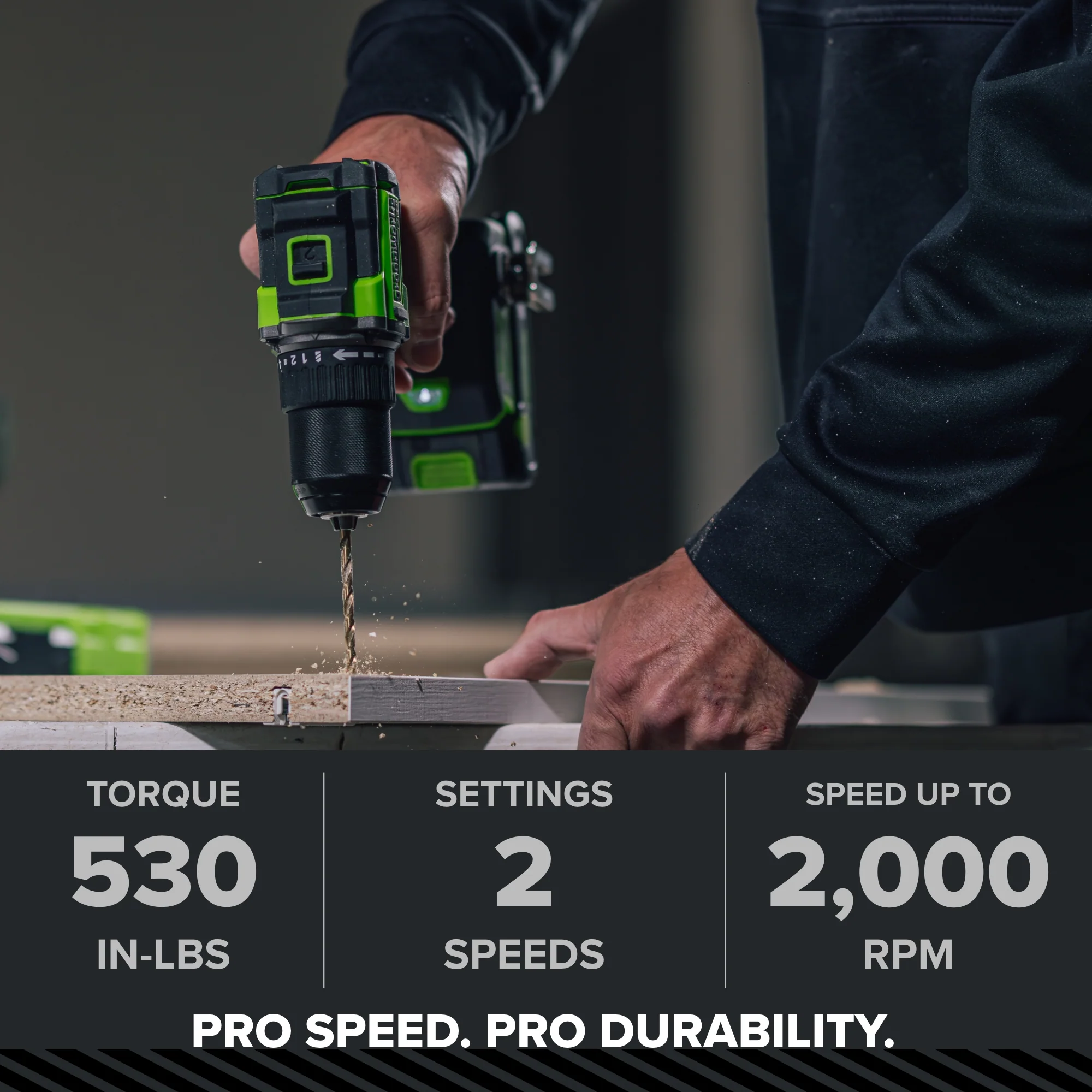 24V PowerAll Pro 530 in-lb Drill Driver and 2,200 in-lb Impact Driver Combo Kit, with (2) 2.0 Ah Batteries, 65W Charger, 3' Cable, Belt Clips, and Carrying Bag - Image 8