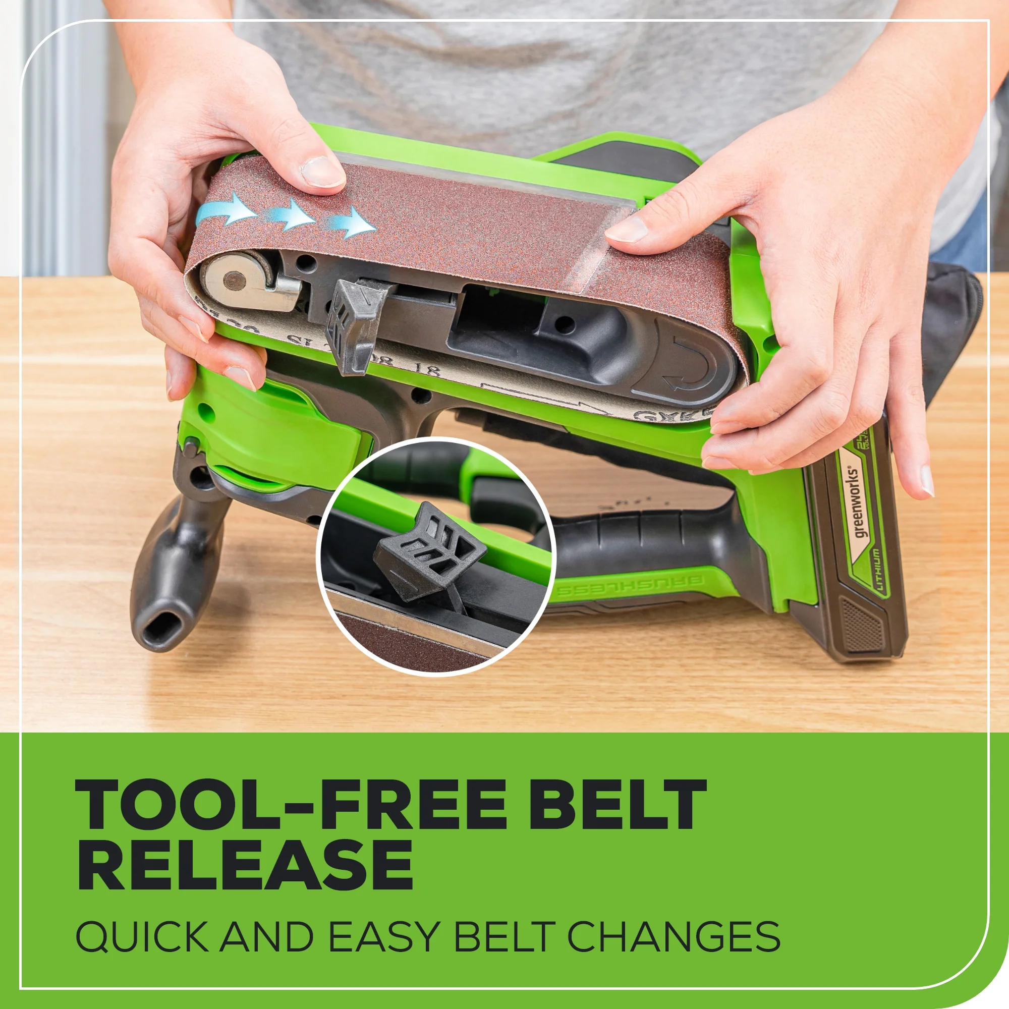 24V 3in x 18in Brushless Cordless Belt Sander and Dust Bag(Tool Only) - Image 6
