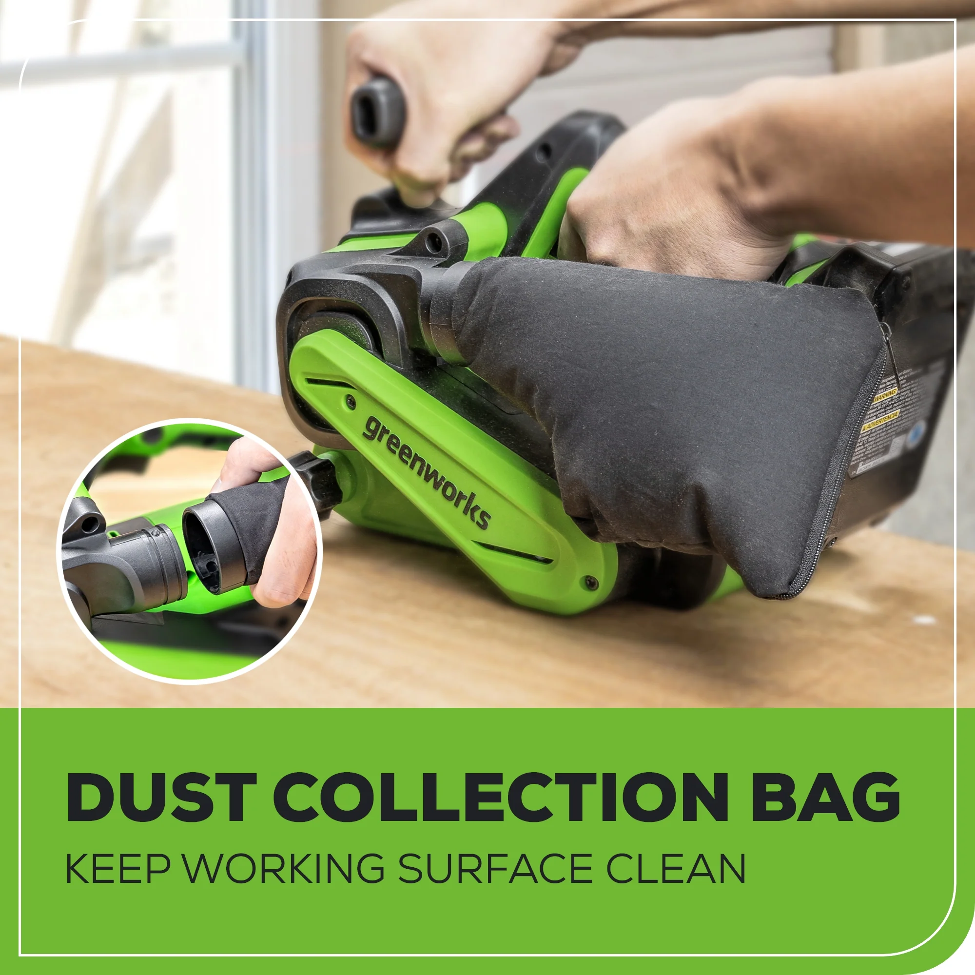 24V 3in x 18in Brushless Cordless Belt Sander and Dust Bag(Tool Only) - Image 8