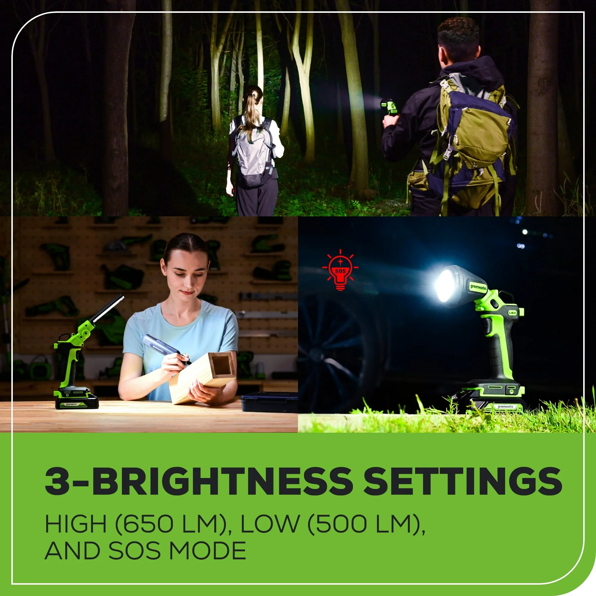 24V Cordless Battery 2-in-1 Work Light: 2.0 Ah Battery and Charger - Image 8