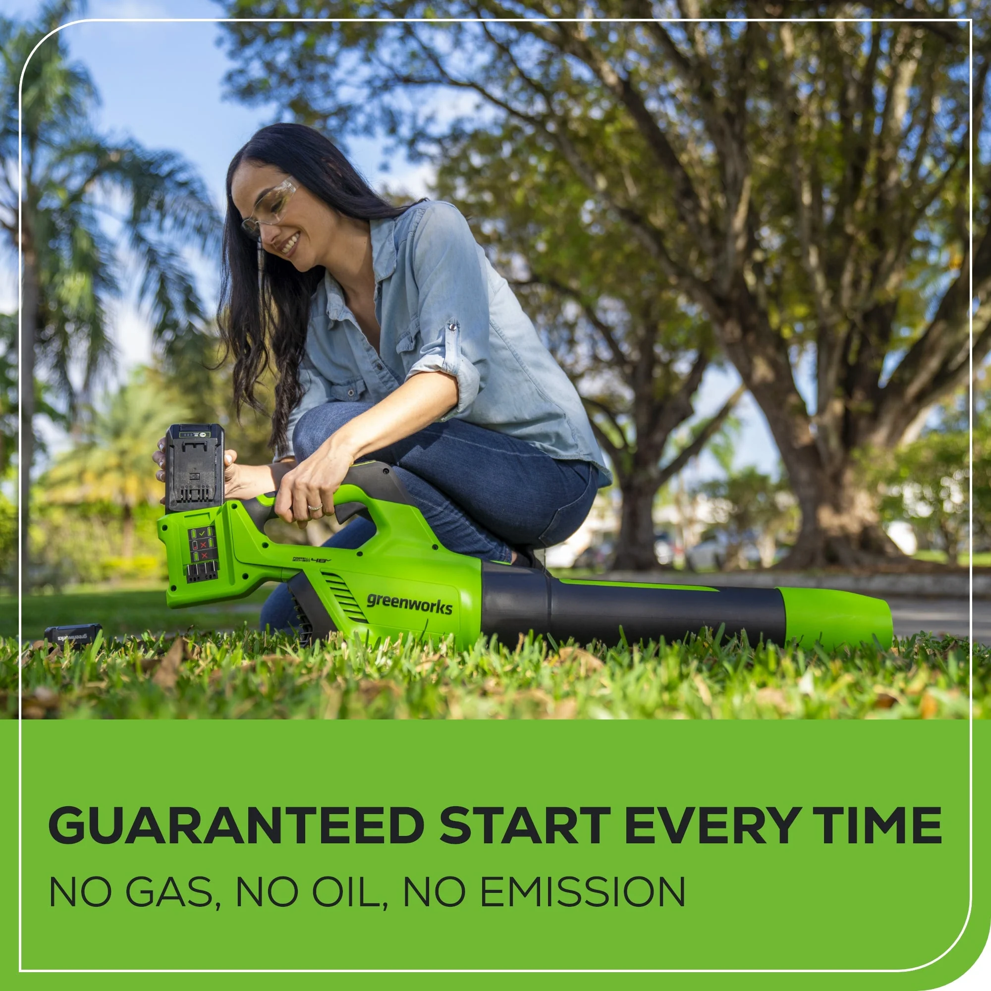 48V (24V x 2) 585 CFM Cordless Battery Leaf Blower w/ (2) 4.0 Ah USB Batteries & Dual Port Charger - Image 7