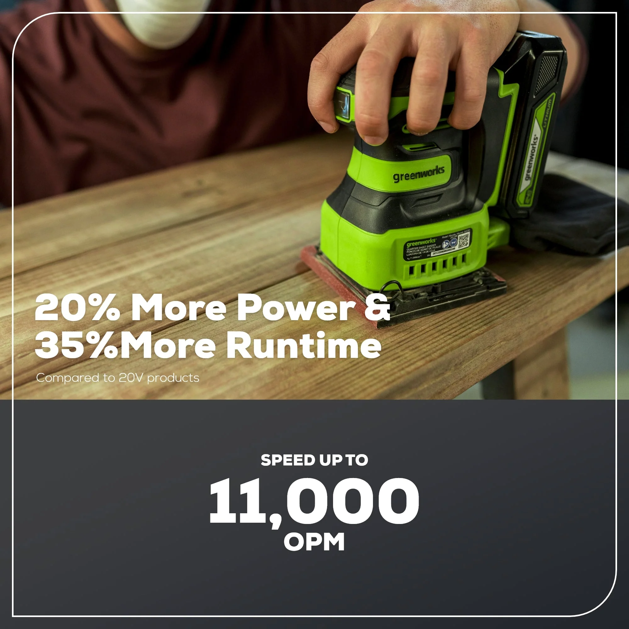 24V Cordless Battery Quarter Sheet Sander (Tool Only) - Image 2