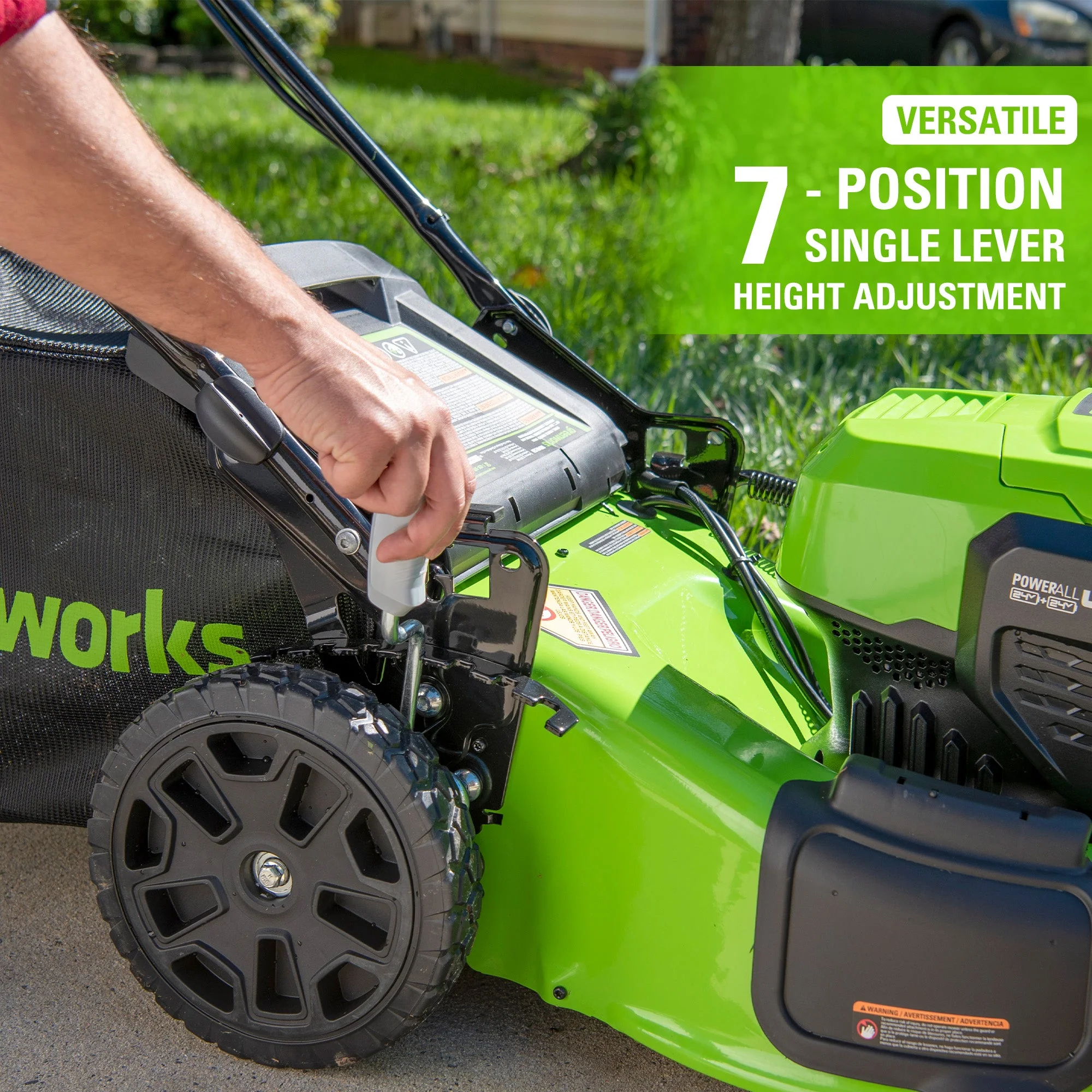 48V (24V x 2) 20" Cordless Battery Push Mower: (2) 4.0 Ah USB Batteries and Dual-Port Rapid Charger, LM2002 - Image 16