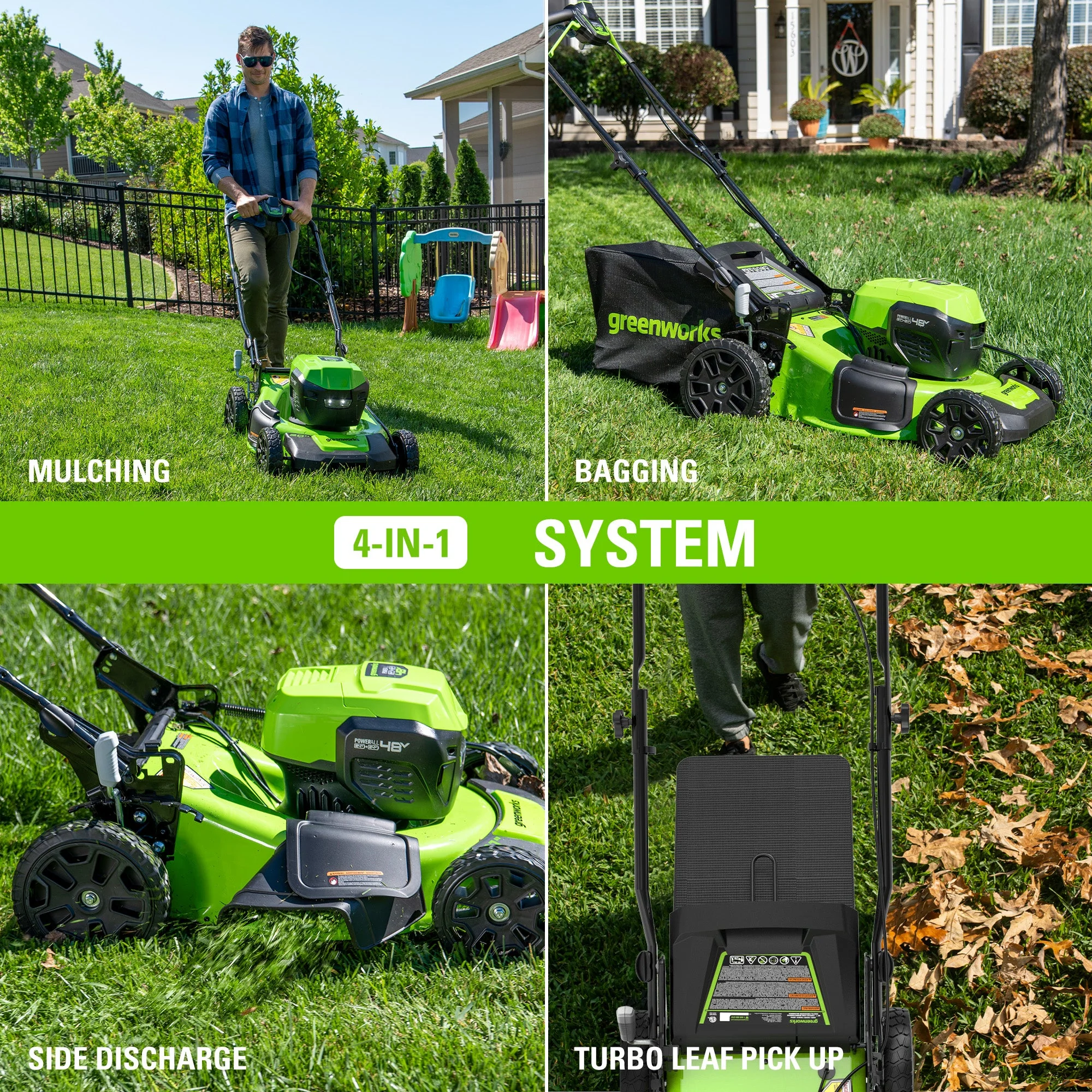 48V (24V x 2) 20" Cordless Battery Push Mower: (2) 4.0 Ah USB Batteries and Dual-Port Rapid Charger, LM2002 - Image 17