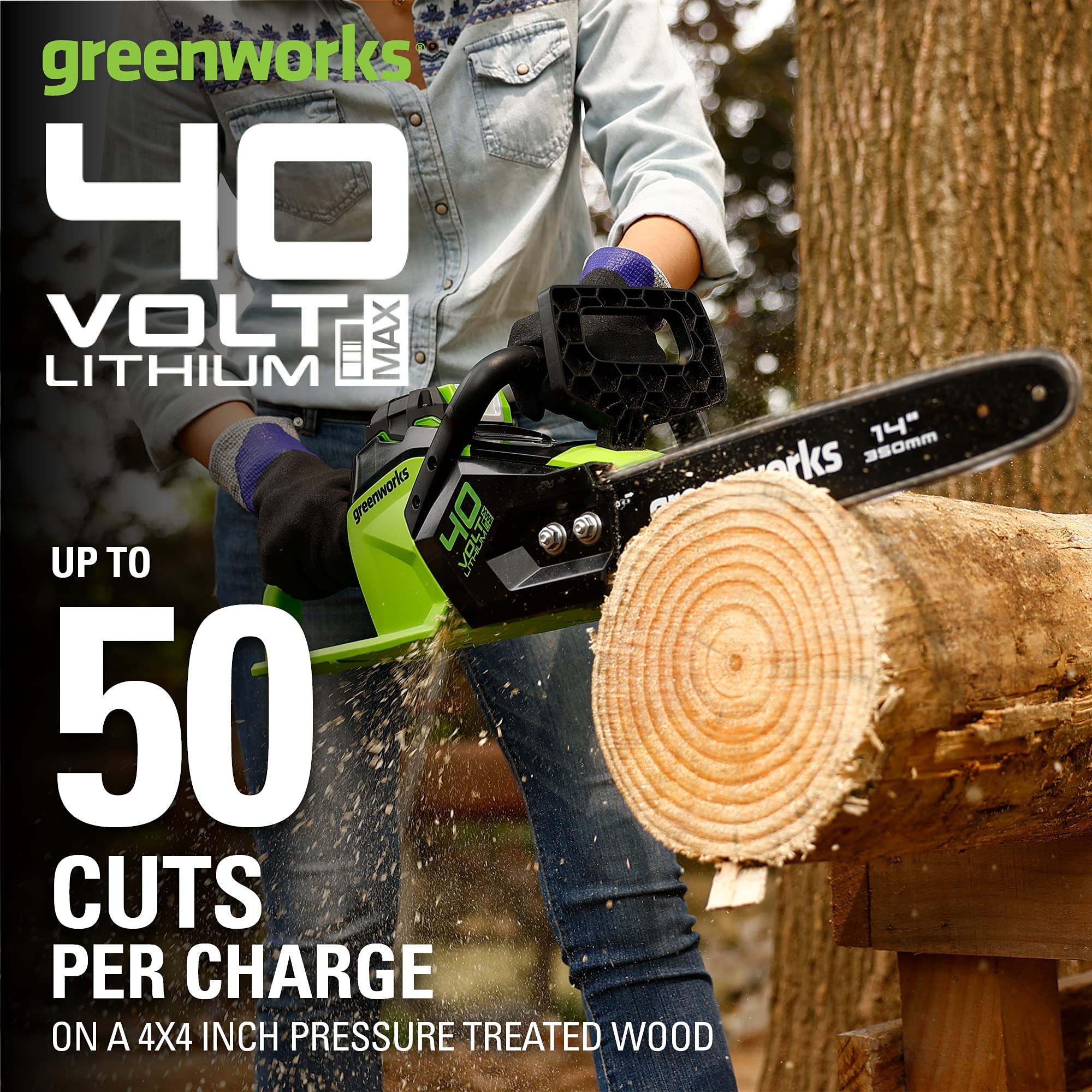 40V 14" 1.5kW Cordless BatteryBrushless Chainsaw (Tool Only) - Image 5