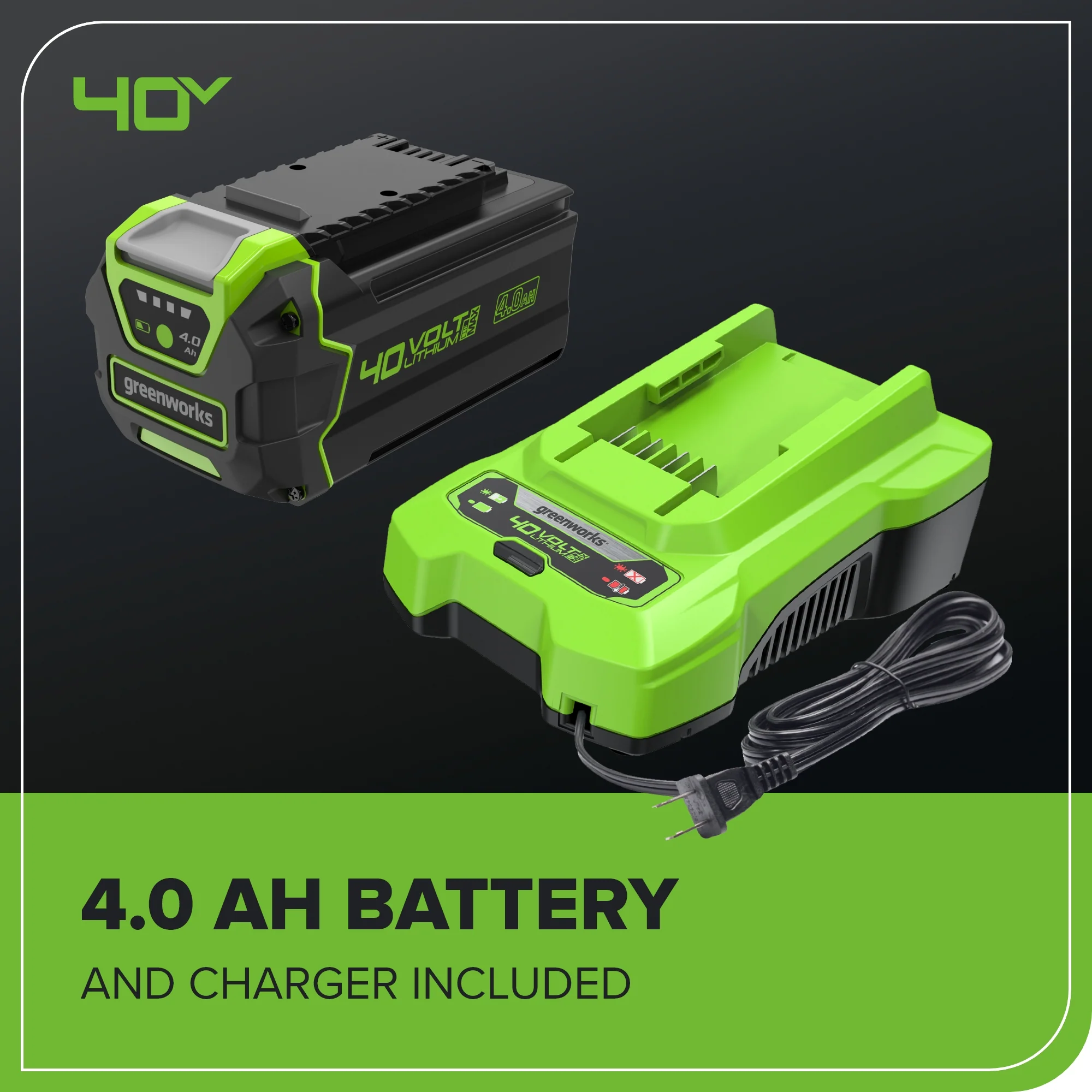 40V 17" Cordless Battery Brushless Push Lawn Mower: 4.0 Ah Battery and Charger, LM1724 - Image 10