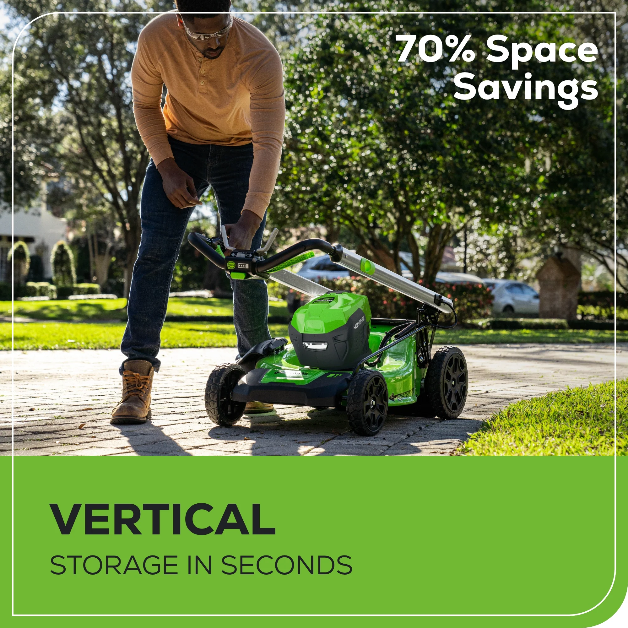 40V 21" Cordless Battery Self-Propelled Lawn Mower: 5.0 Ah USB Batteries and Charger, LM2154S - Image 6