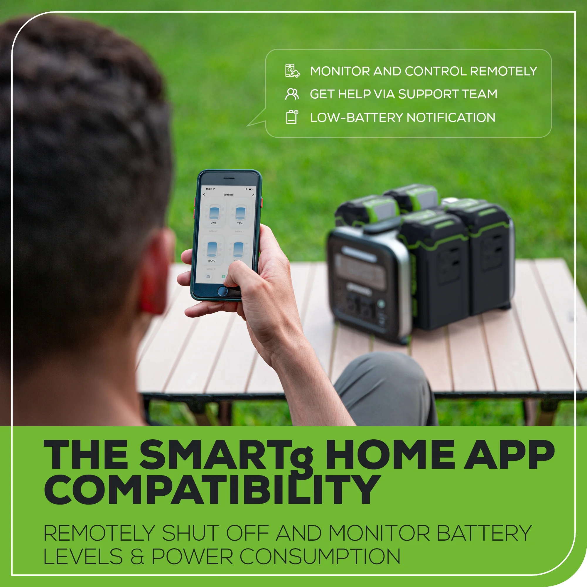 40V 500W 4-Slot Inverter Portable Power Station, (4) 4.0 Ah Batteries and Built-In Charger - Image 12