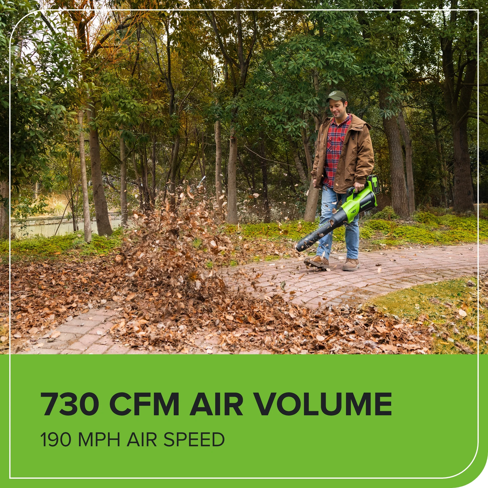 40V 730 CFM Cordless Battery Leaf Blower: 5.0 Ah Battery and 5A Charger - Image 7