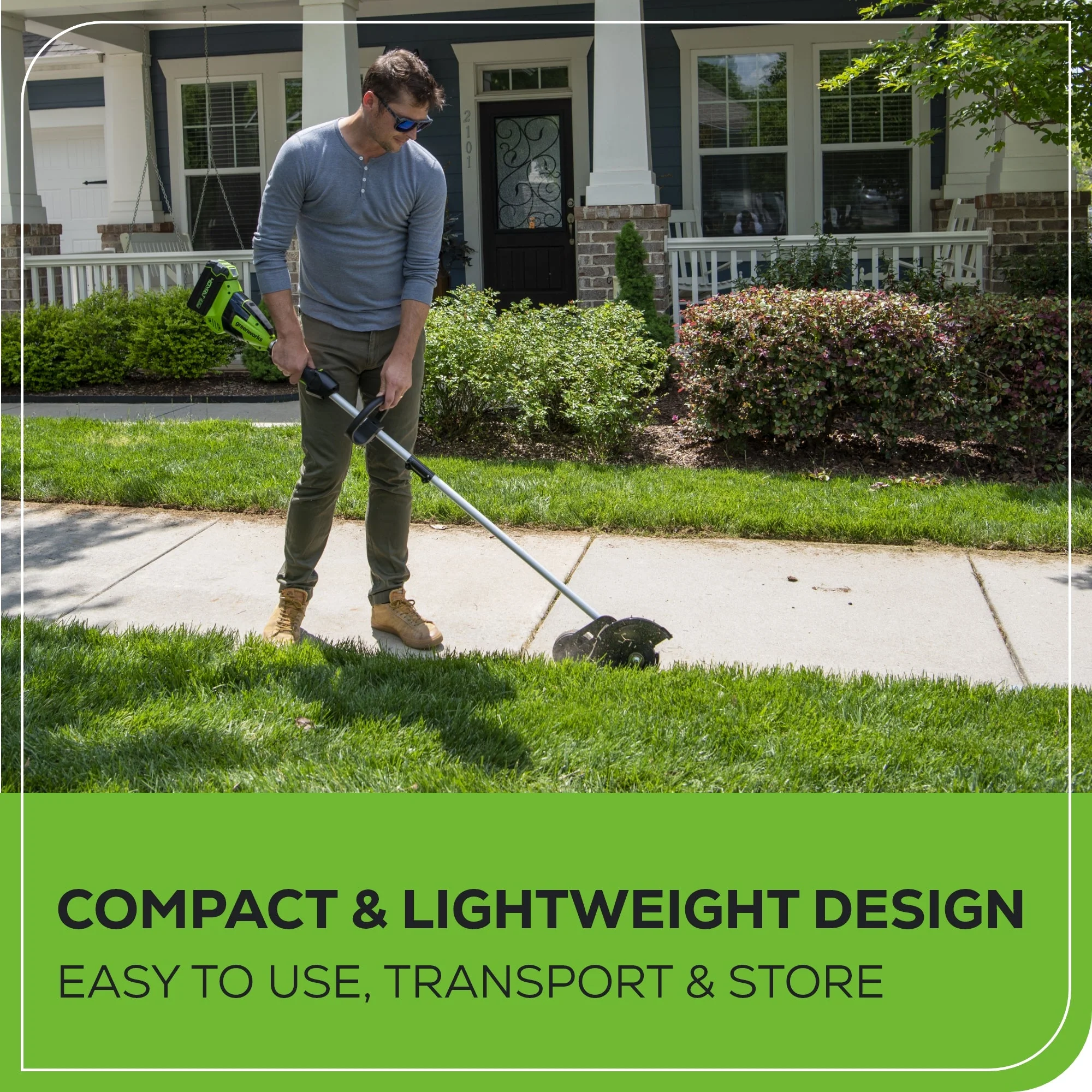 40V 8" Cordless Battery Edger and 12" String Trimmer Combo Kit w 4.0 Ah Battery and Charger - Image 9