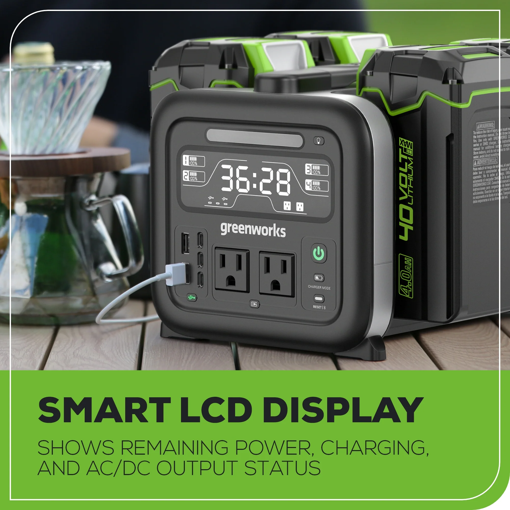 40V 500W 4-Slot Inverter Portable Power Station (Tool Only) - Image 7