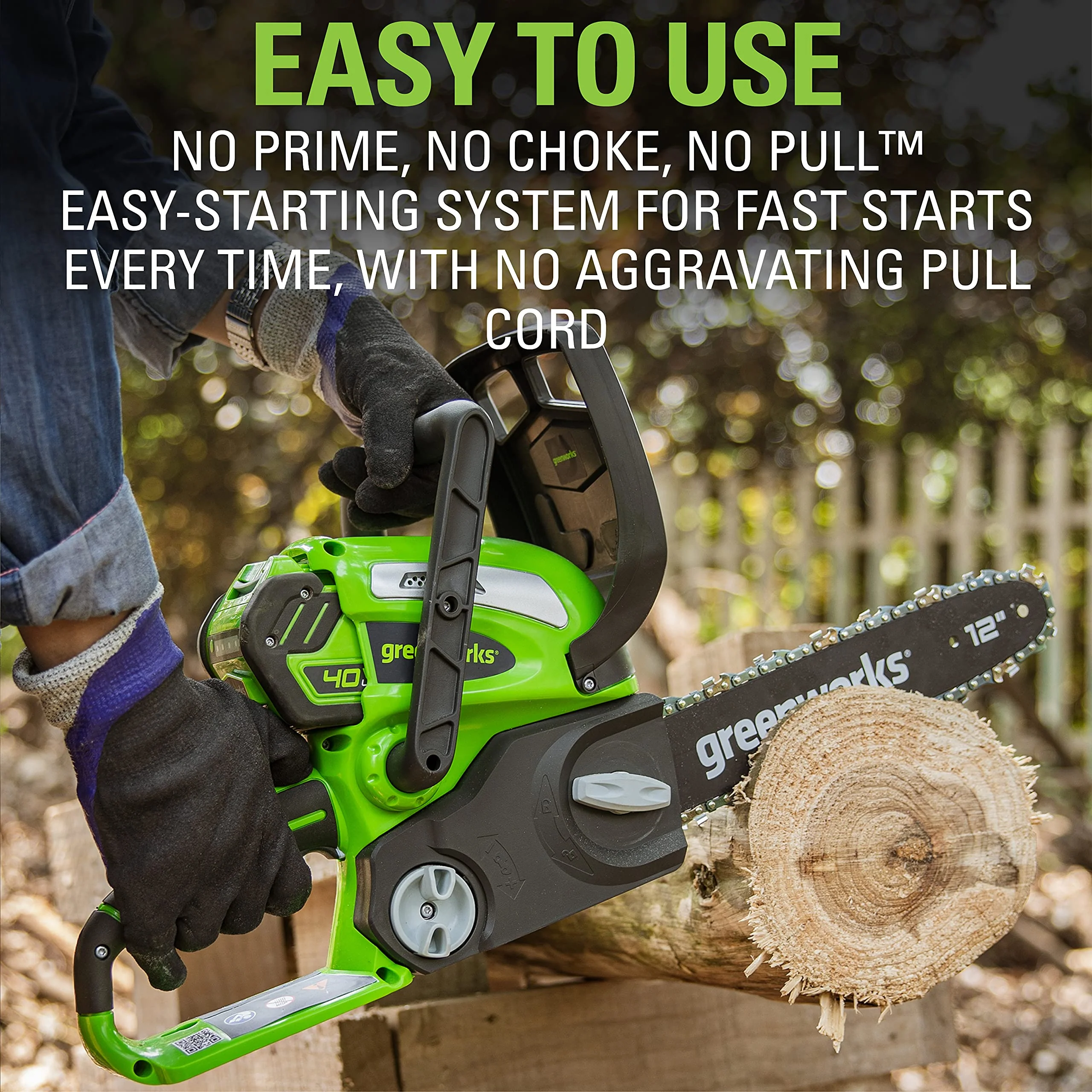 40V 12" Cordless Battery Chainsaw w/ 2.0 Ah Battery & Charger - Image 7