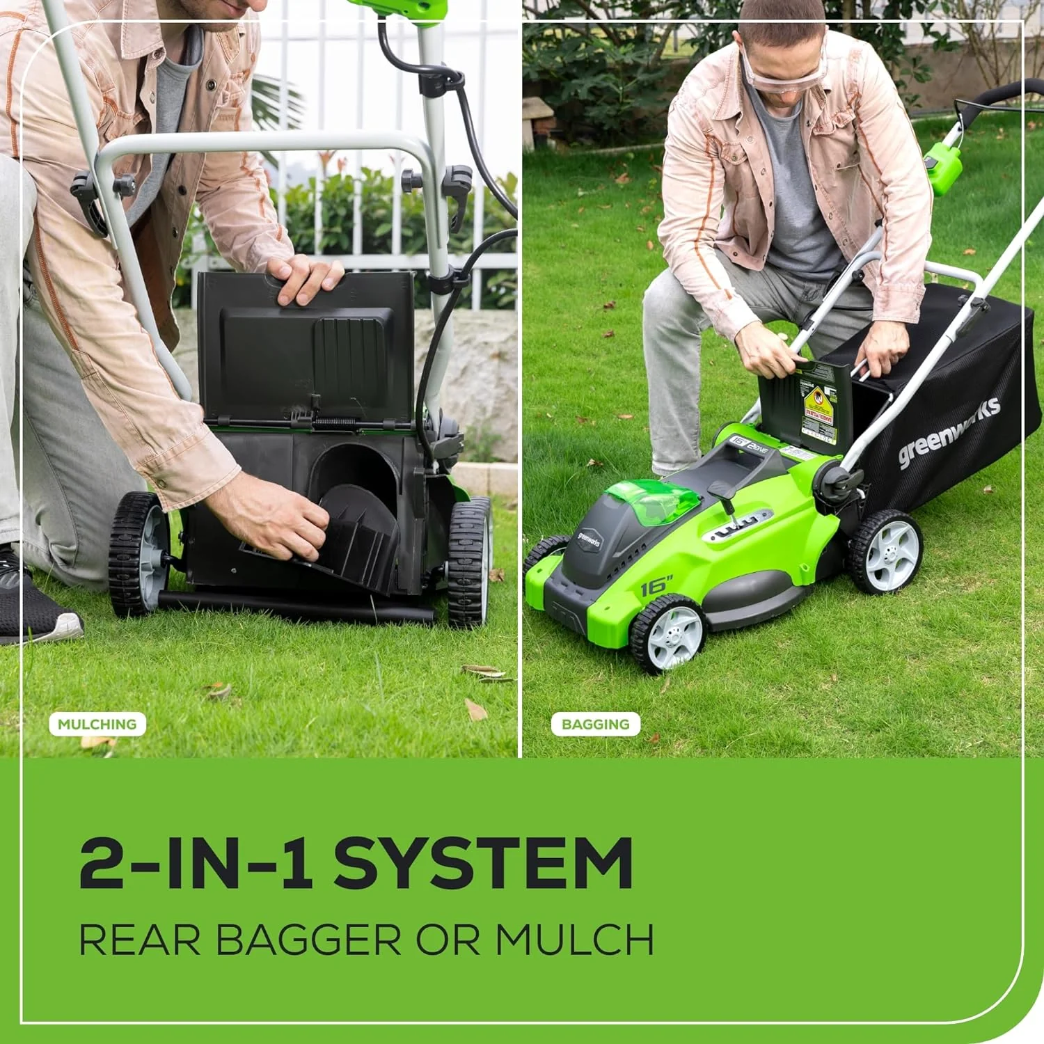 40V 16" Cordless Battery Push Lawn Mower w/ 4.0Ah Battery & Charger, LM1604 - Image 8