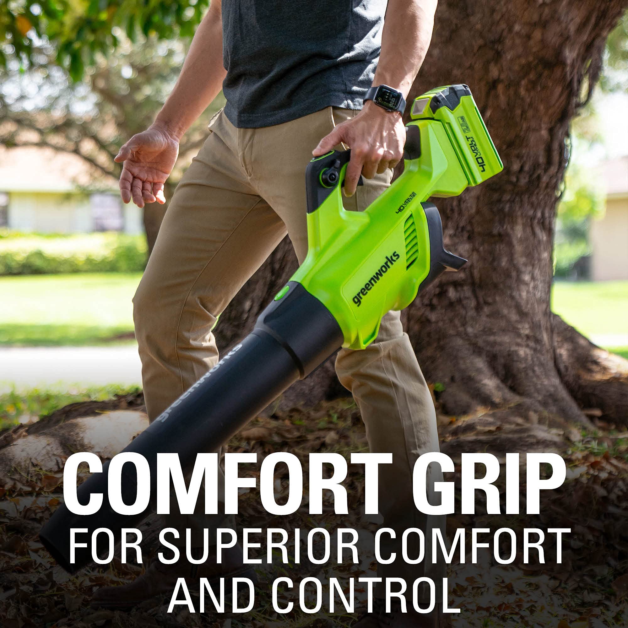 40V 500 CFM Cordless Battery Leaf Blower: 2.5 Ah Battery and Charger - Image 5