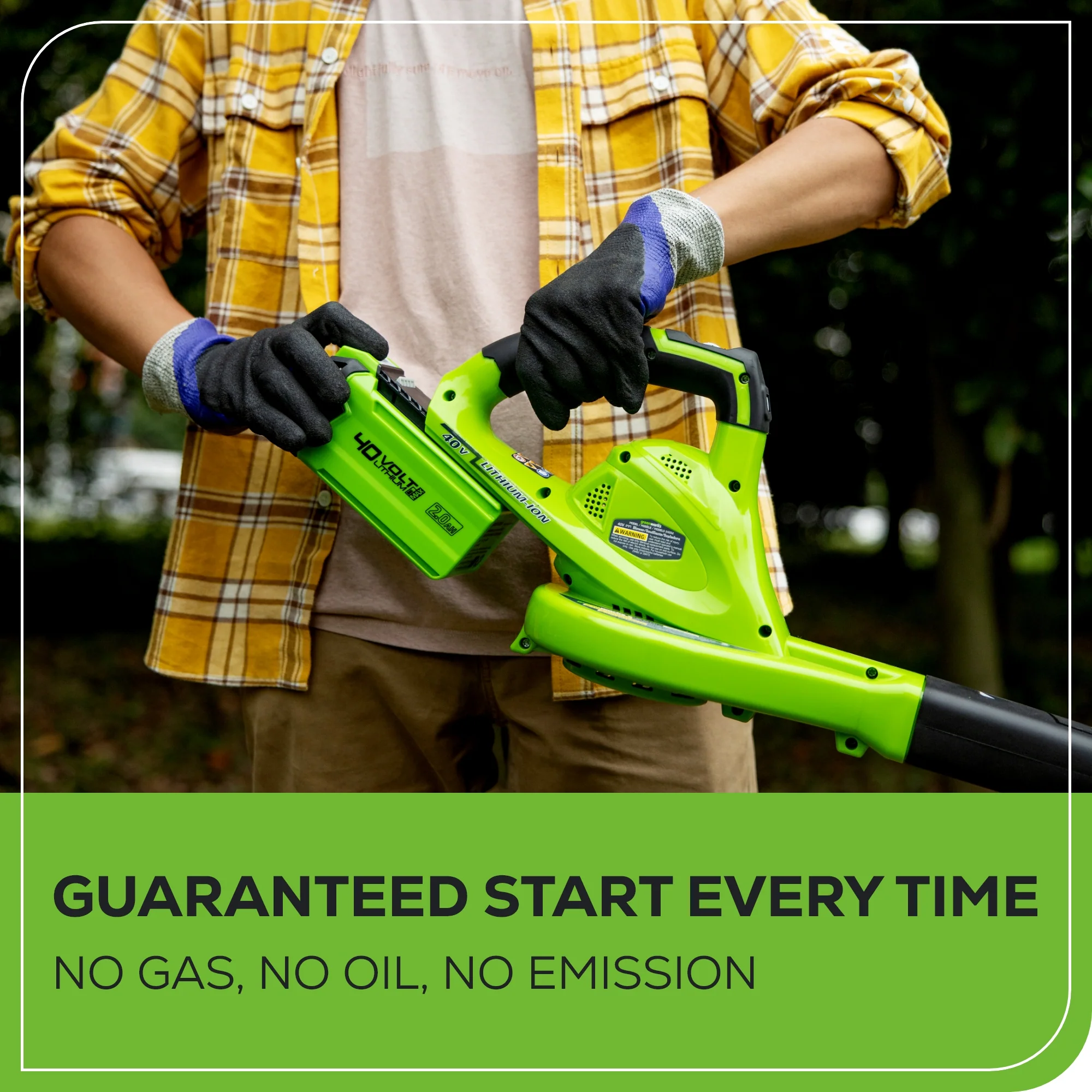 40V 135 CFM Cordless Battery Leaf Blower: 2.0 Ah Battery and Charger - Image 5