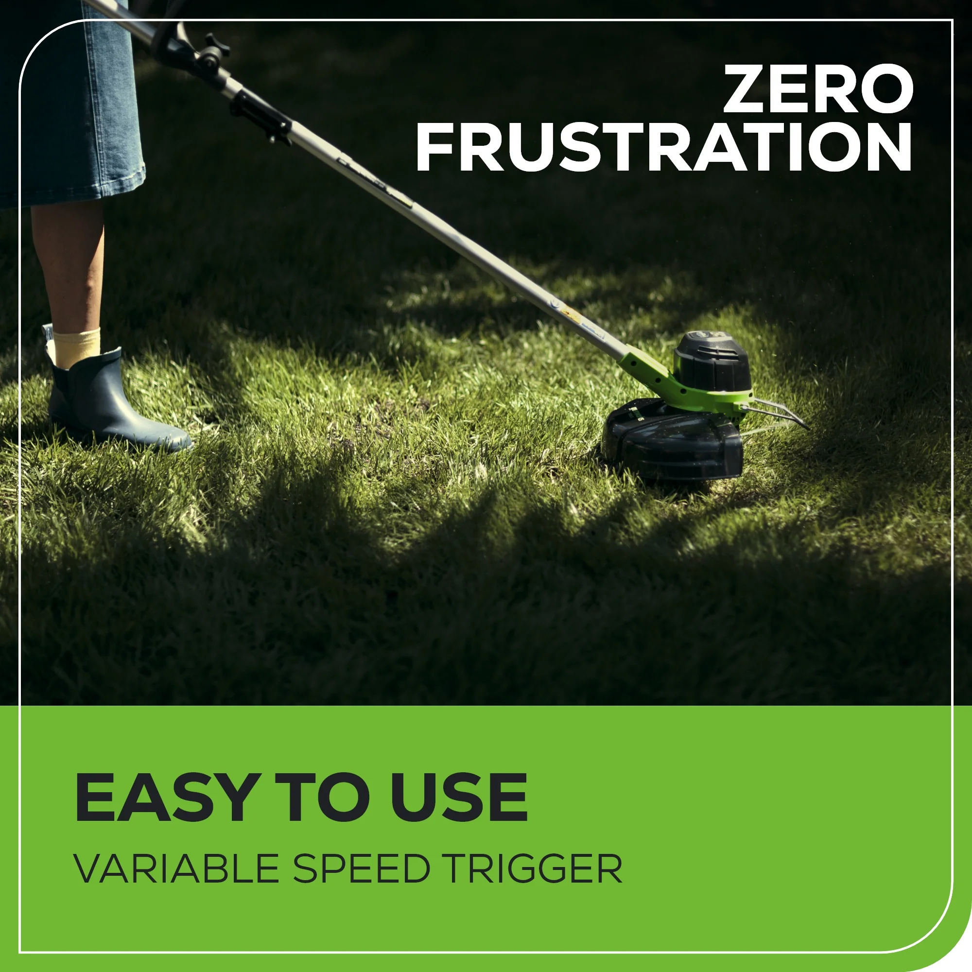 40V 12" Cordless Battery String Trimmer w/ 2.0 Ah Battery & Charger - Image 7