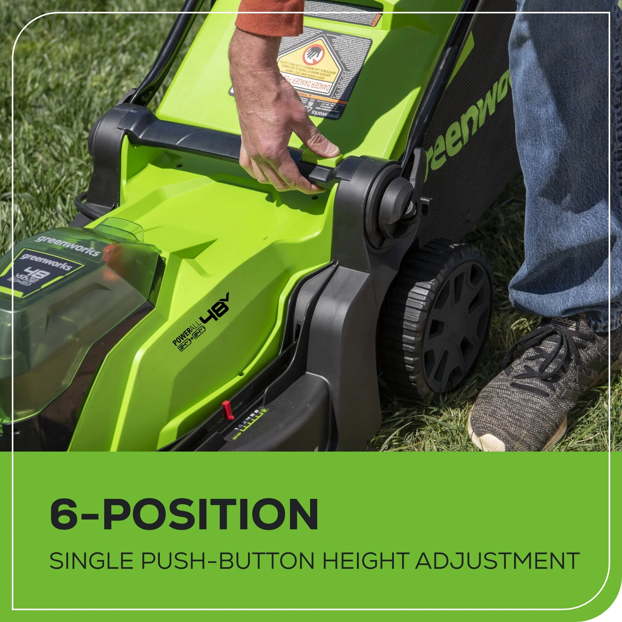 48V (24V x 2) 17" Cordless Battery Push Lawn Mower: (2) 4.0 Ah Batteries and Dual-Port Charger, LM1702 - Image 6