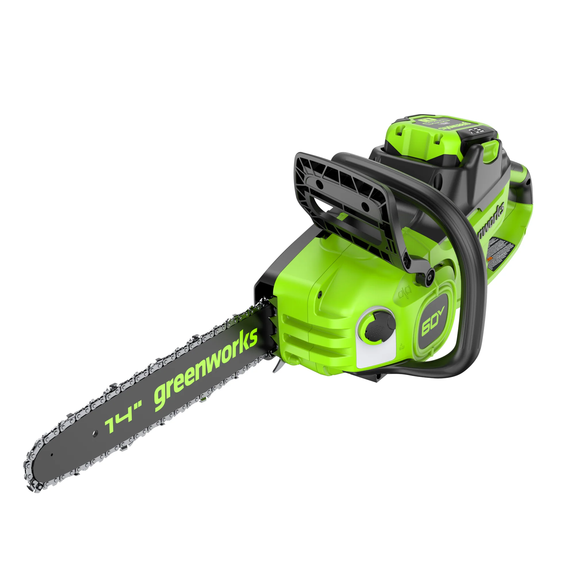 60V 14" Cordless Battery 1.2kW Chainsaw: 2.5 Ah Battery and 3A Charger - Image 5