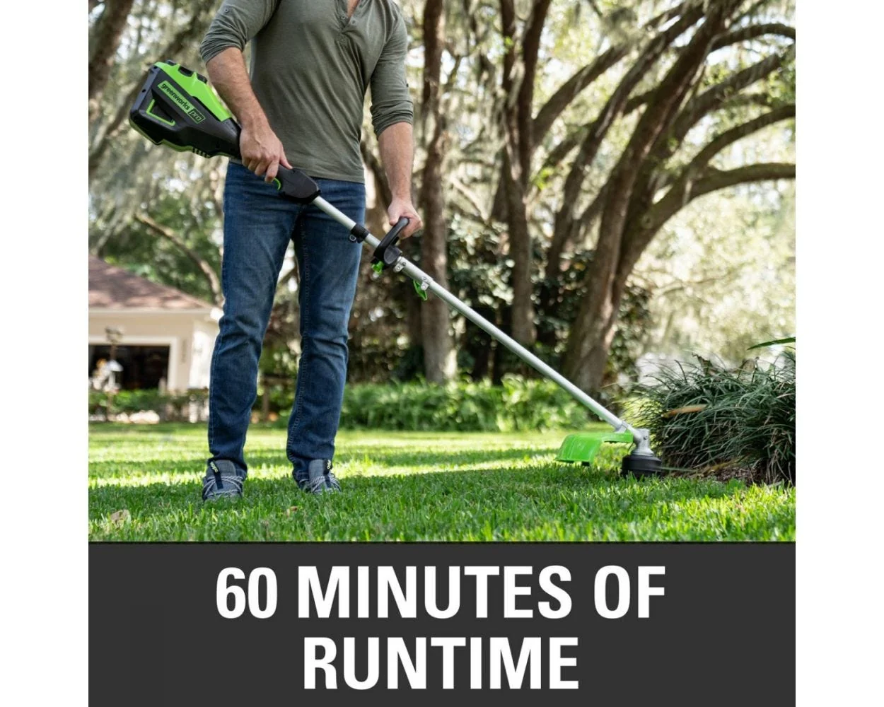 60V 16" Cordless Battery String Trimmer (Attachment Capable) and 5 Pcs Attachments Combo Kit: 4.0 Ah Battery and Charger - Image 4