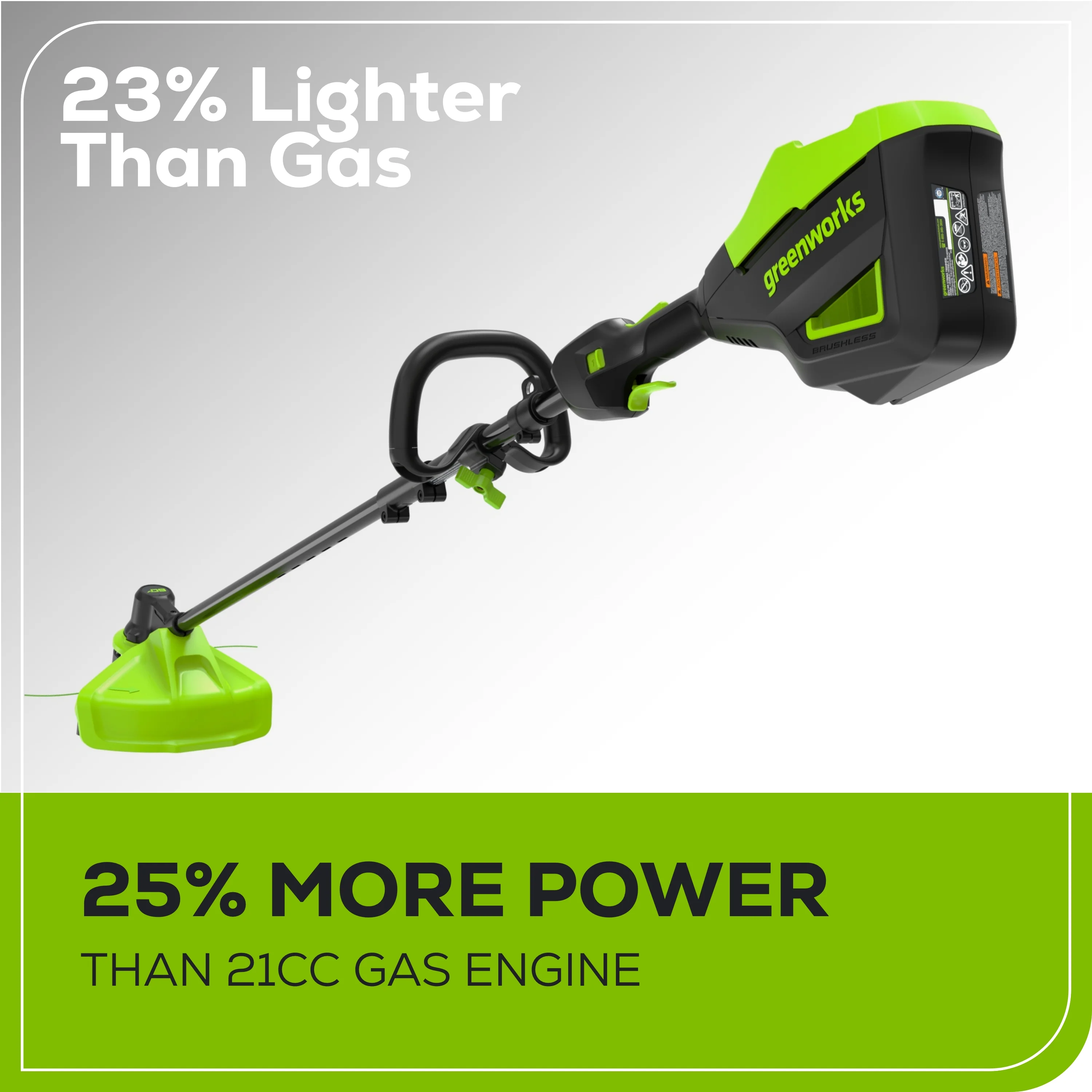 60V 17" Cordless Battery Brushless String Trimmer: 2.5 Ah Battery and Charger - Image 5