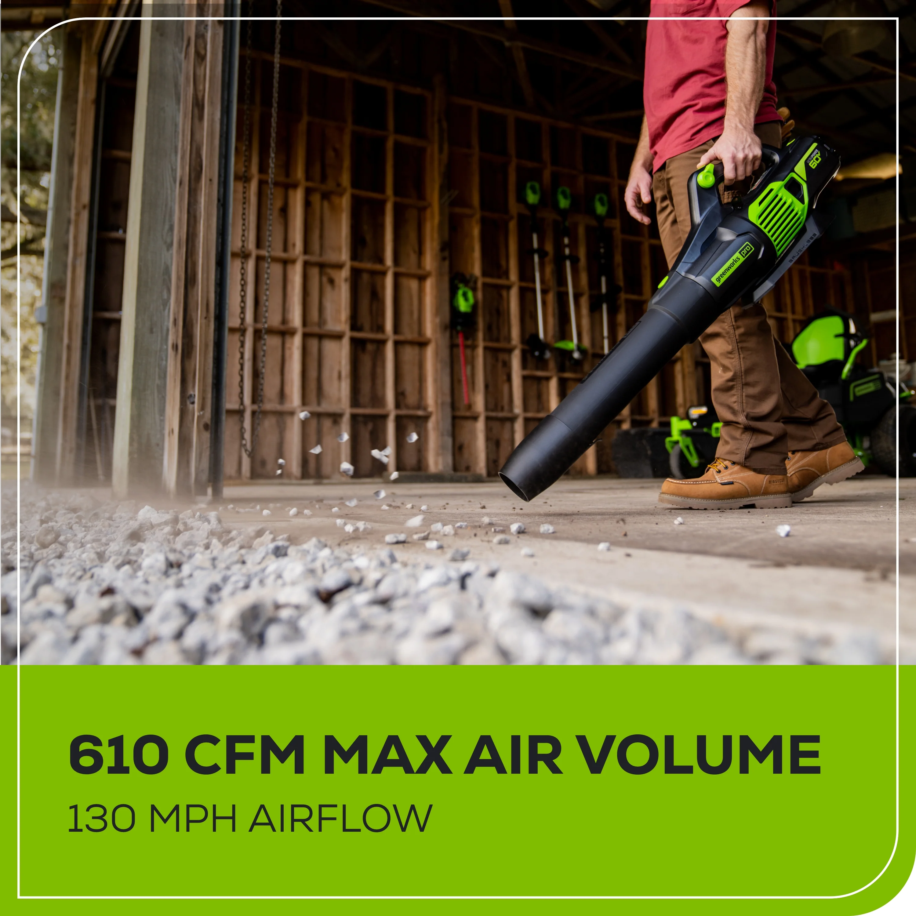 60V 610 CFM Cordless Battery Leaf Blower (Tool Only) - Image 5