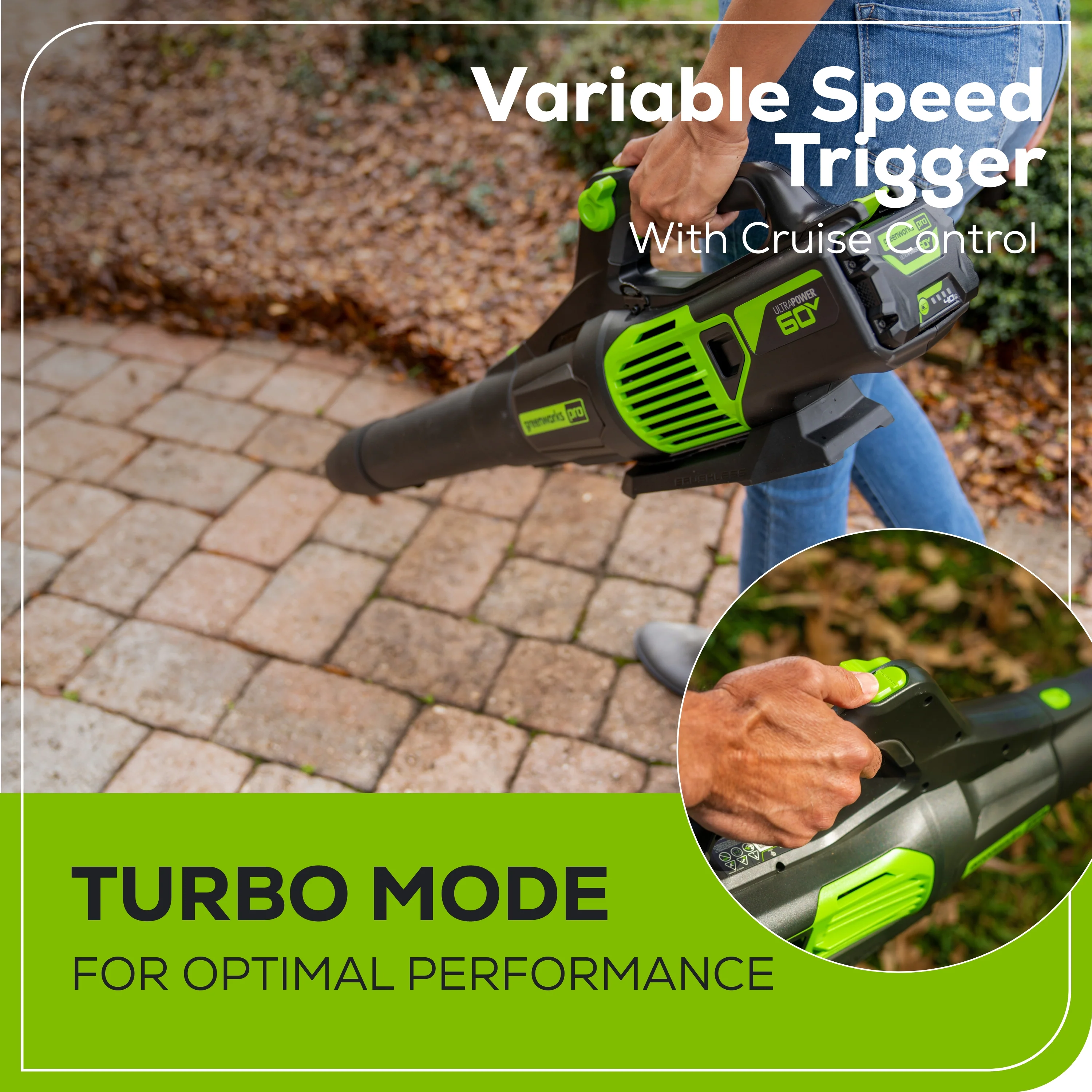 60V 610 CFM Cordless Battery Leaf Blower (Tool Only) - Image 7