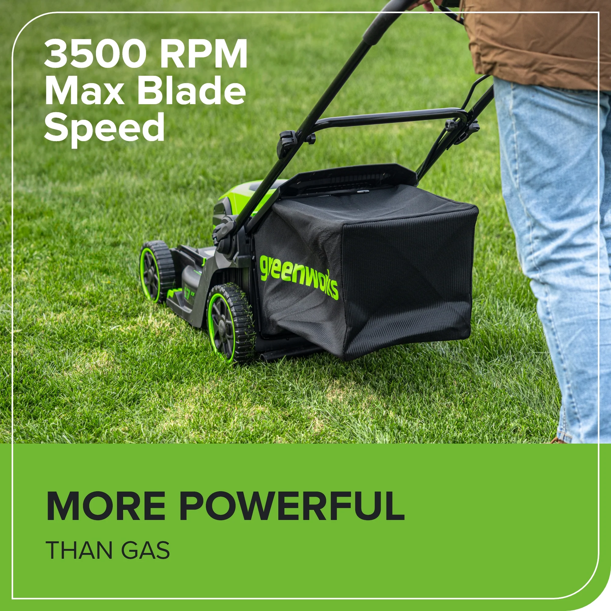 60V 17" Cordless Battery Push Lawn Mower: 4.0 Ah Battery and Charger, LM1716 - Image 6