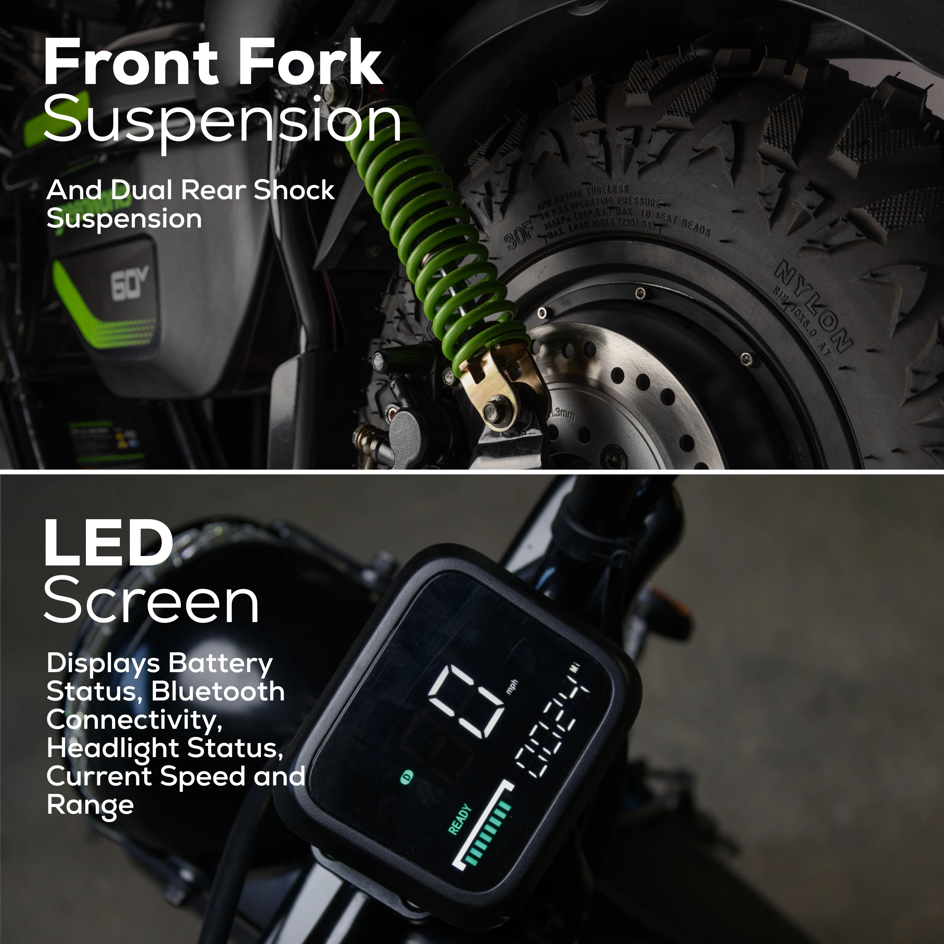 60V Gen 2 STEALTH Series Electric Mini-Bike: (2) 8.0 Ah Batteries and Dual-Port Rapid Charger - Image 3