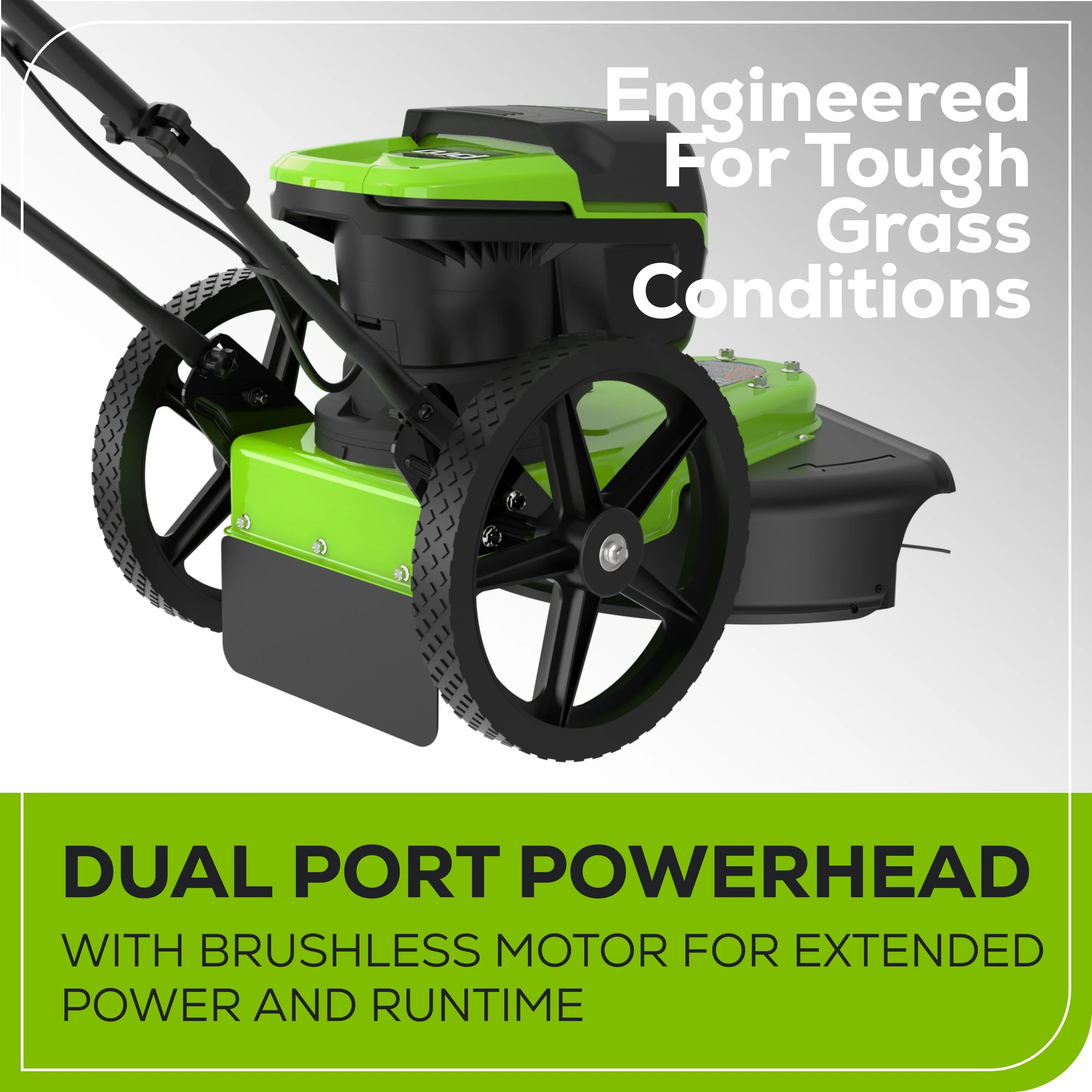 60V 22" Cordless Battery Wheeled String Trimmer, 8.0 Ah Battery and Charger - Image 8