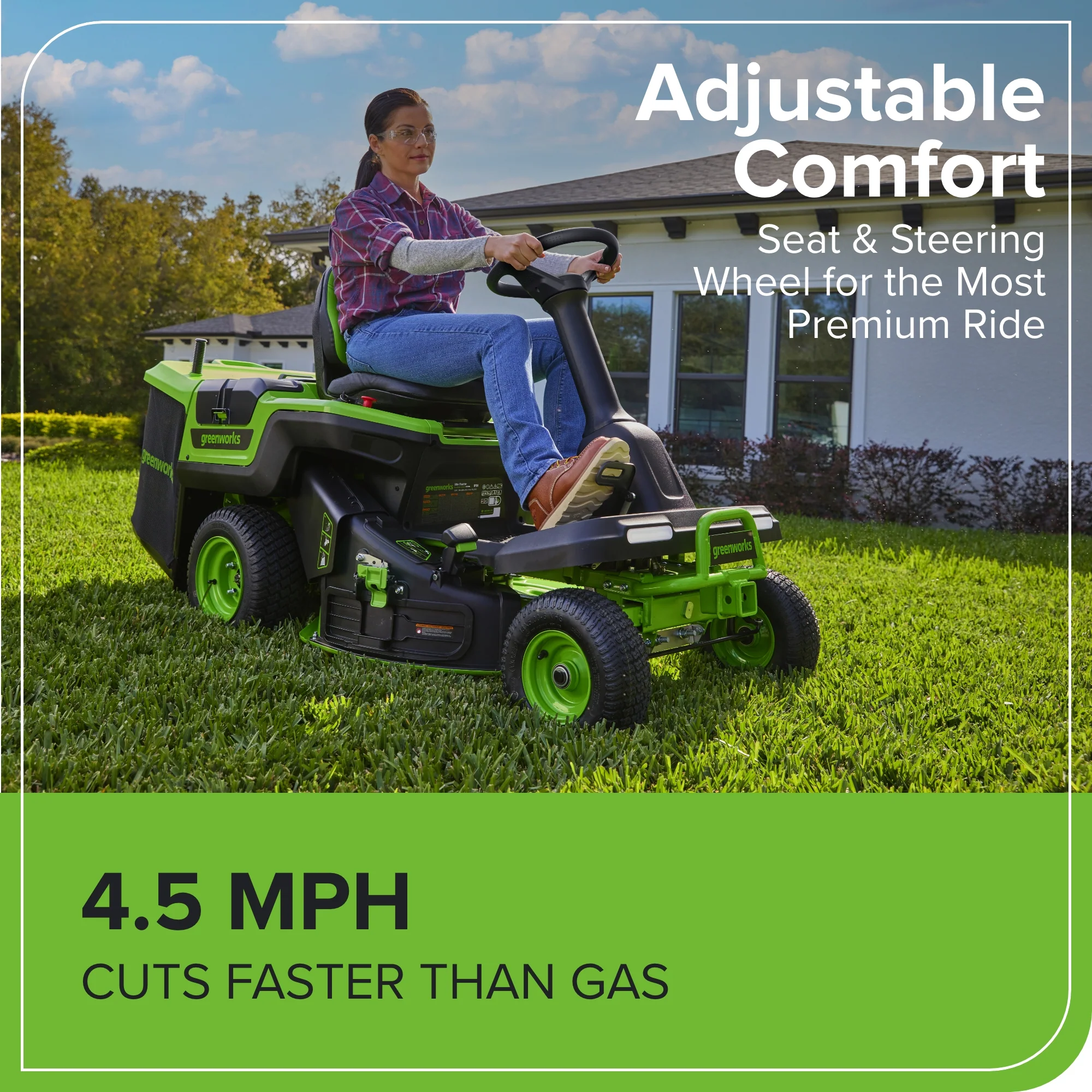 60V 30" CrossoverT Riding Lawn Tractor with (4) 8.0 Ah Batteries and 600-Watt Charger, CRT3062 - Image 8