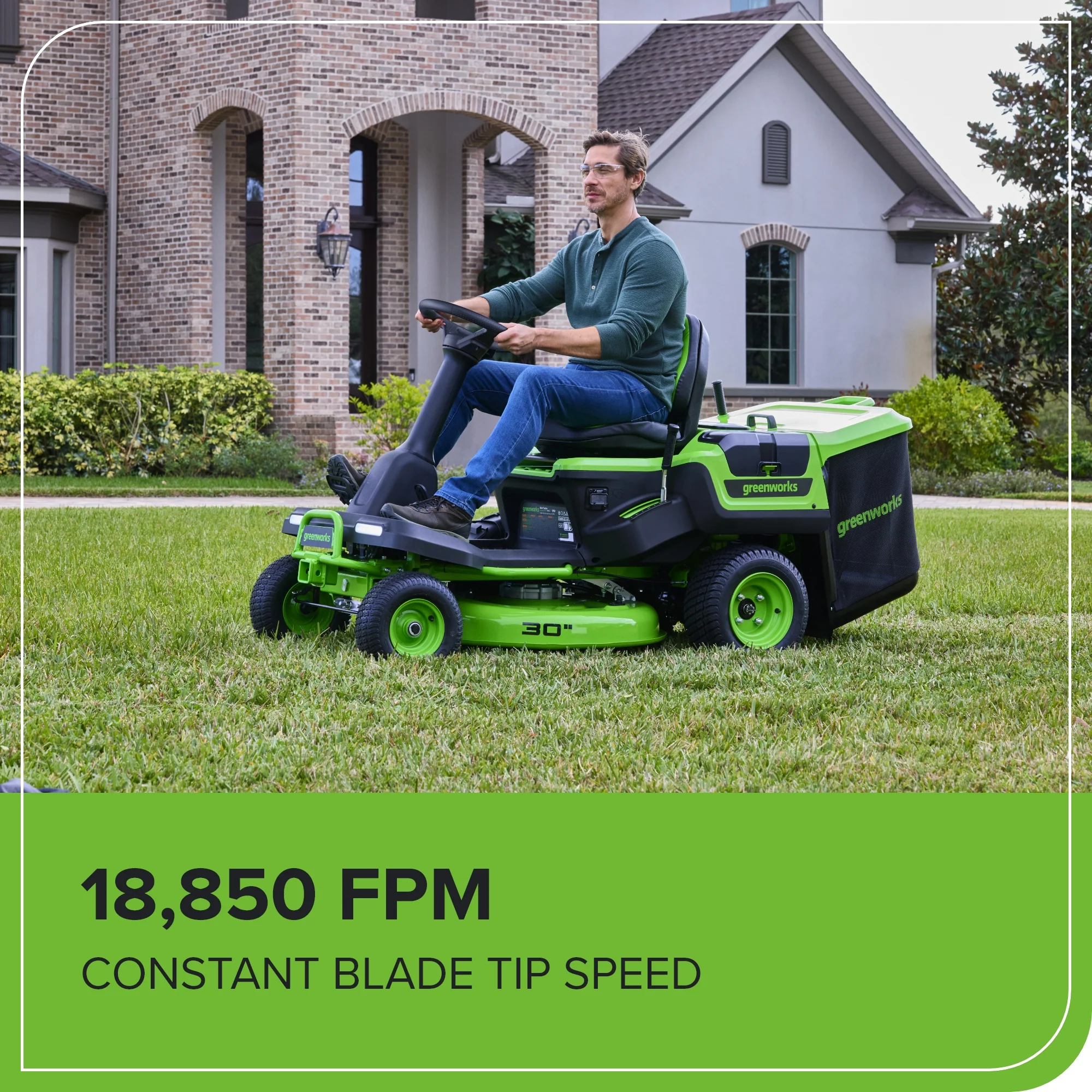 60V 30" CrossoverT Riding Lawn Tractor, Bagger Included, (4) 8.0 Ah (1) 20.0Ah Batteries and 600-Watt Charger, CRT3062 - Image 12
